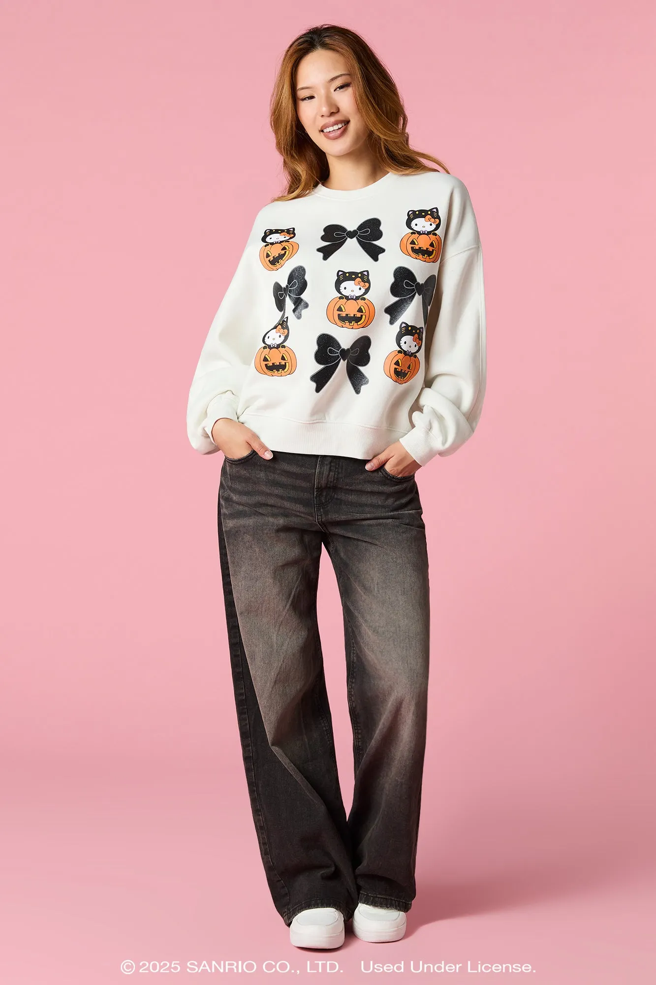 Hello Kitty® Graphic Halloween Fleece Sweatshirt sold by Urban Planet product image thumbnail 3