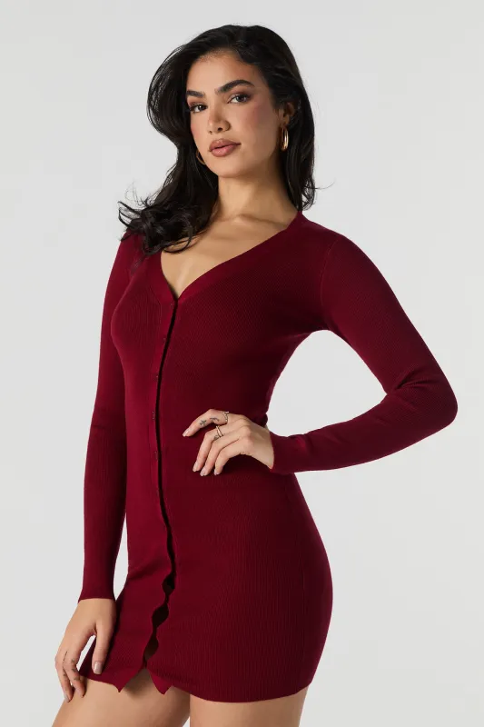 Ribbed Button-Up Sweater Dress sold by Urban Planet