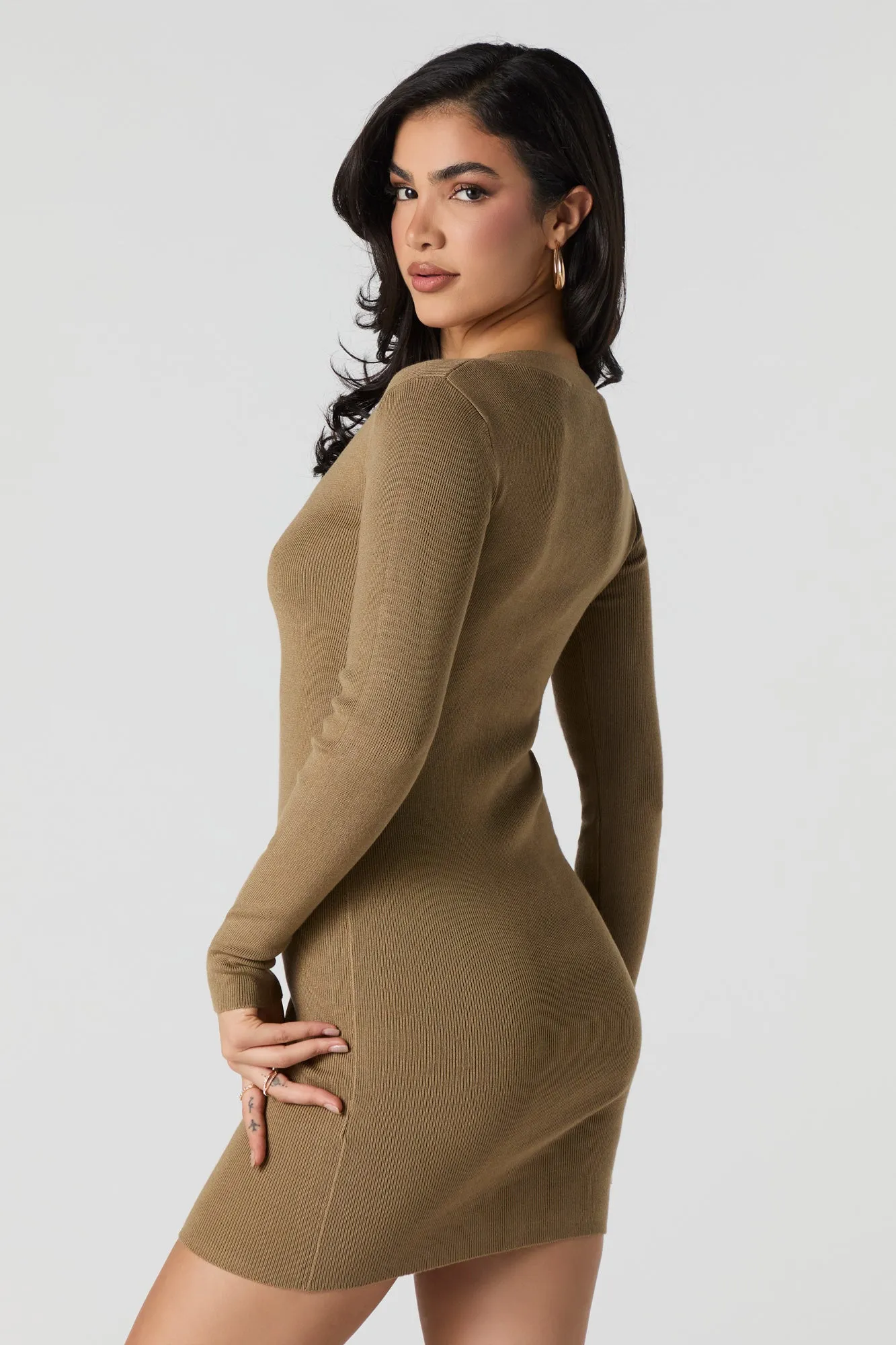 Robe-chandail côtelée boutonnée sold by Urban Planet product image thumbnail 3