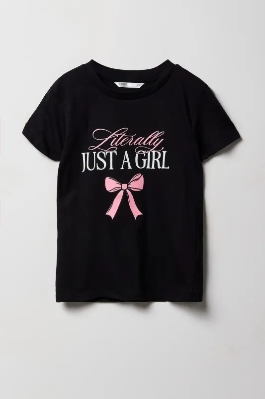 T-shirt à imprimé Just a Girl pour fille sold by Urban Planet