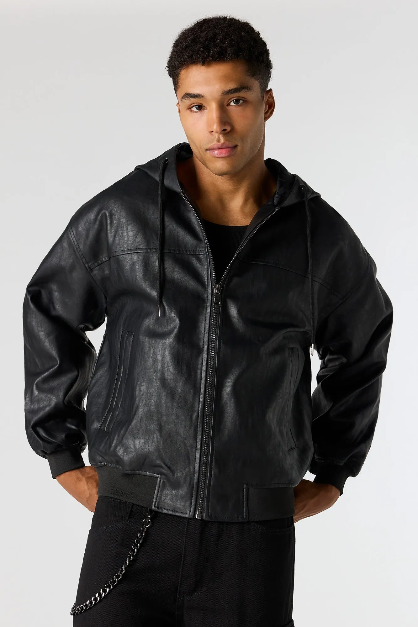 Crocodile Faux Leather Hoodie sold by Urban Planet product image thumbnail 4