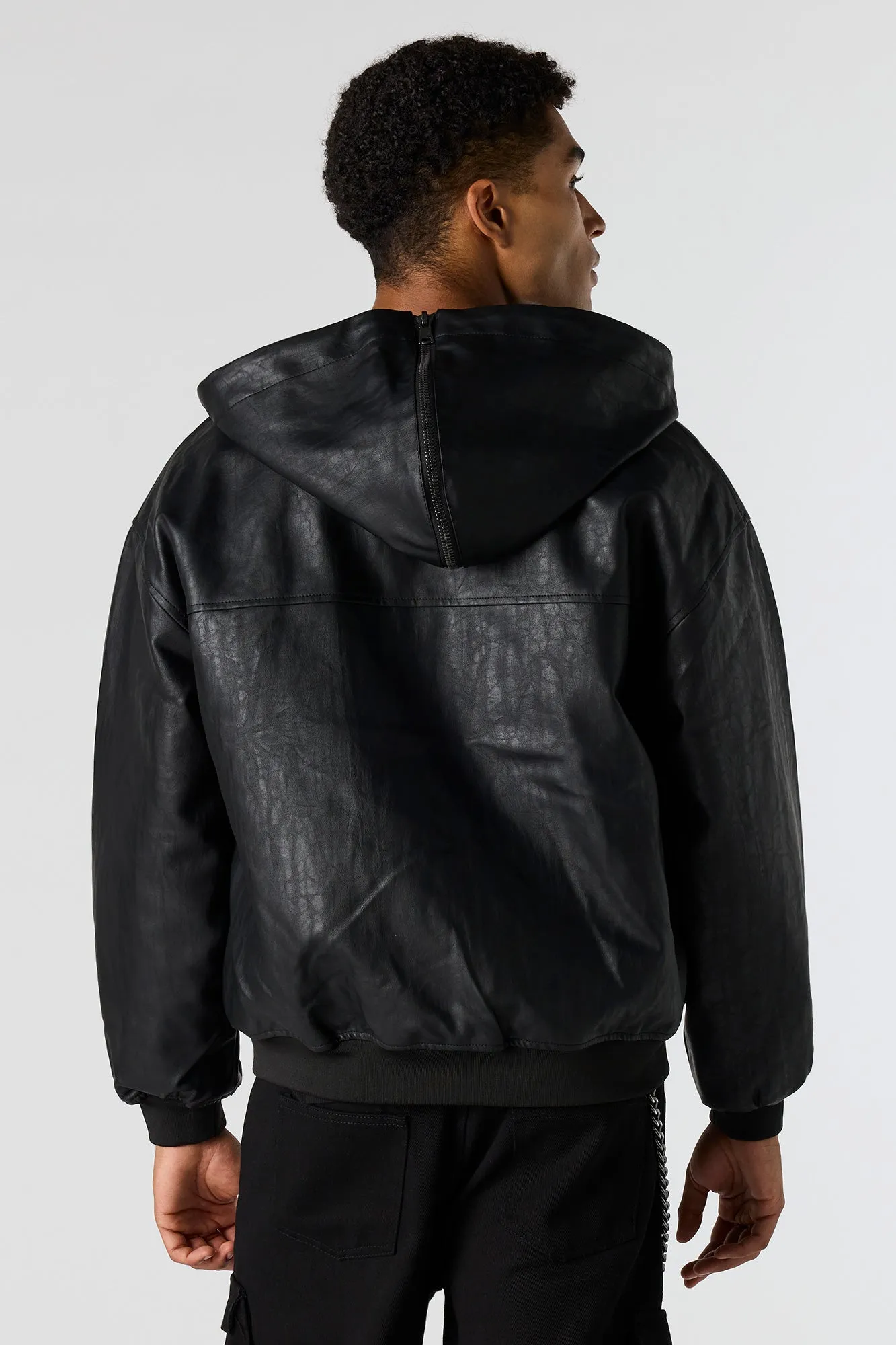 Crocodile Faux Leather Hoodie sold by Urban Planet product image thumbnail 5