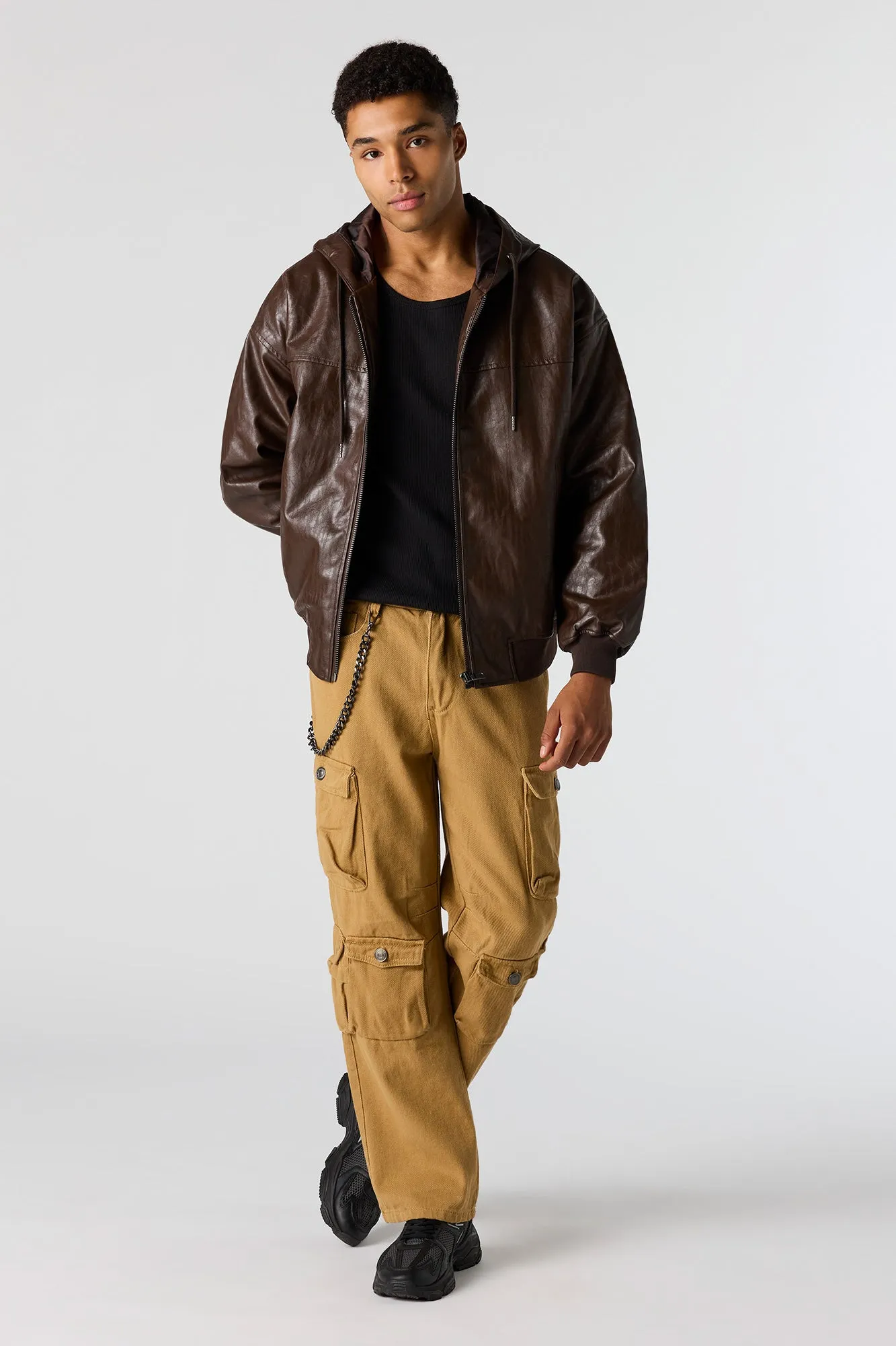 Crocodile Faux Leather Hoodie sold by Urban Planet product image thumbnail 3