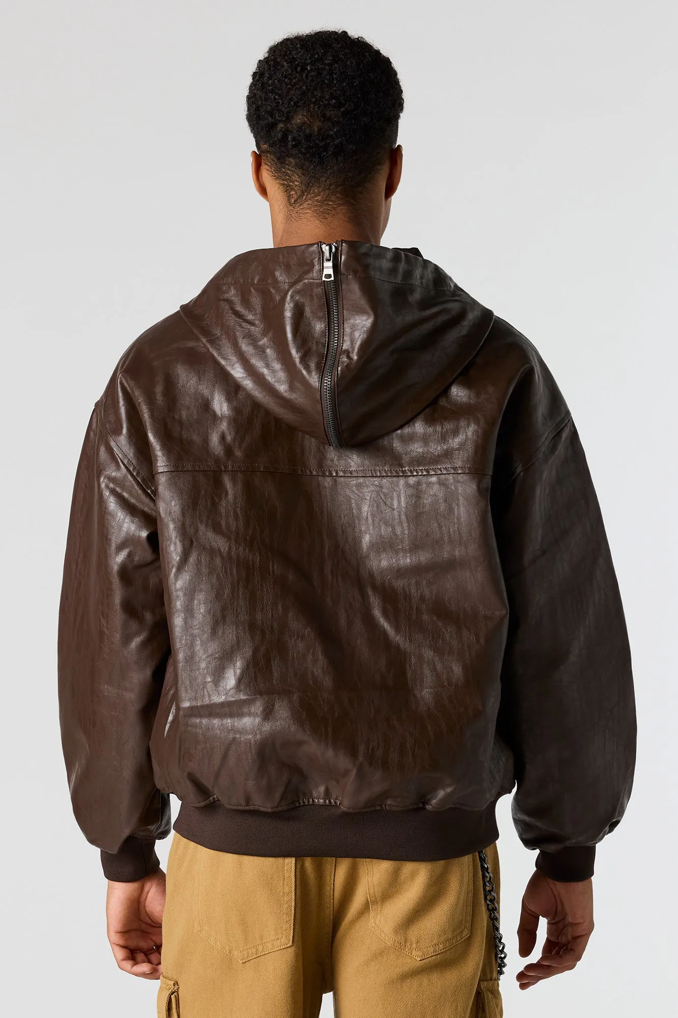 Crocodile Faux Leather Hoodie sold by Urban Planet product image thumbnail 2