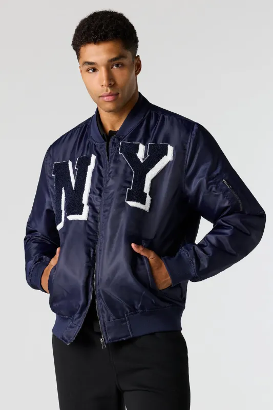 Chenille Embroidered Bomber Jacket sold by Urban Planet