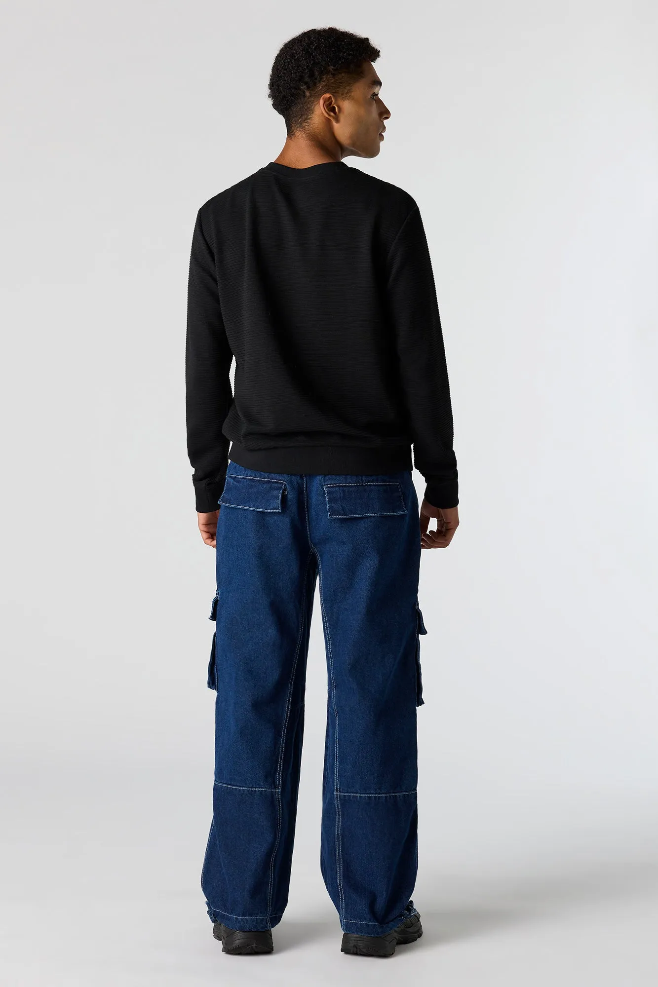 Denim Wide Leg Cargo Jogger sold by Urban Planet product image thumbnail 3