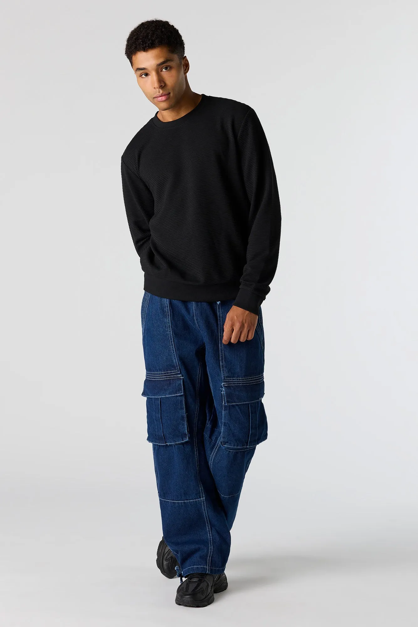 Denim Wide Leg Cargo Jogger sold by Urban Planet product image thumbnail 2