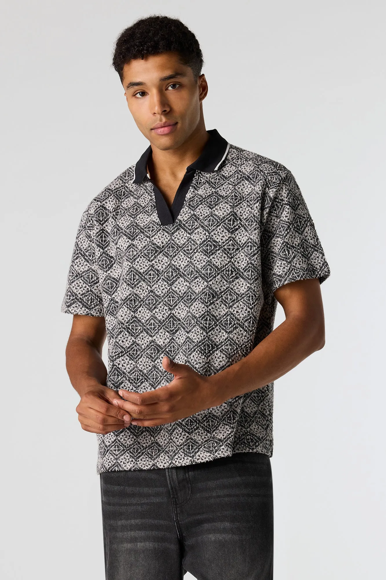 Textured Polo Top sold by Urban Planet product image thumbnail 4