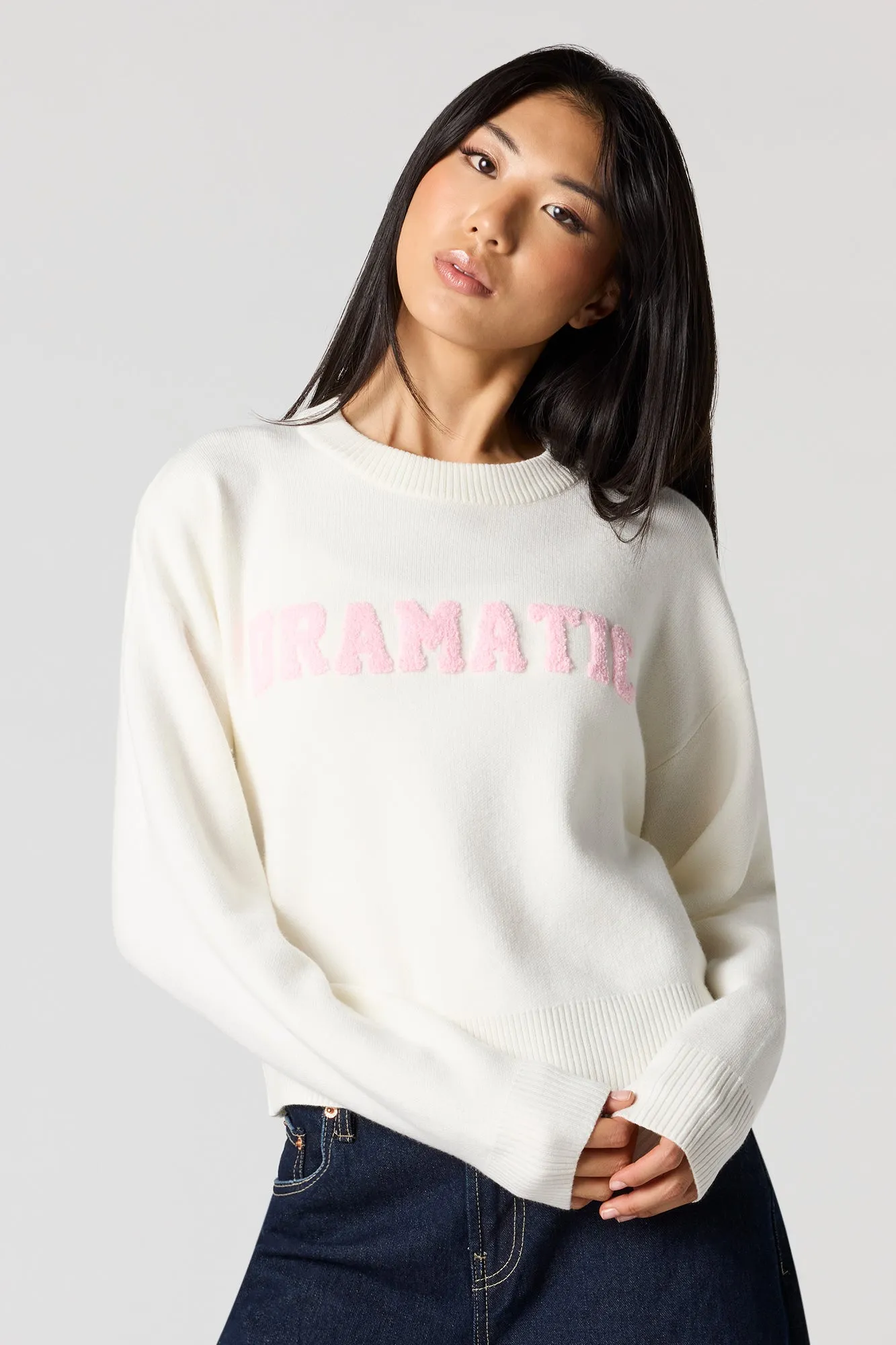 Chenille Embroidered Oversized Sweater sold by Urban Planet product image thumbnail 4