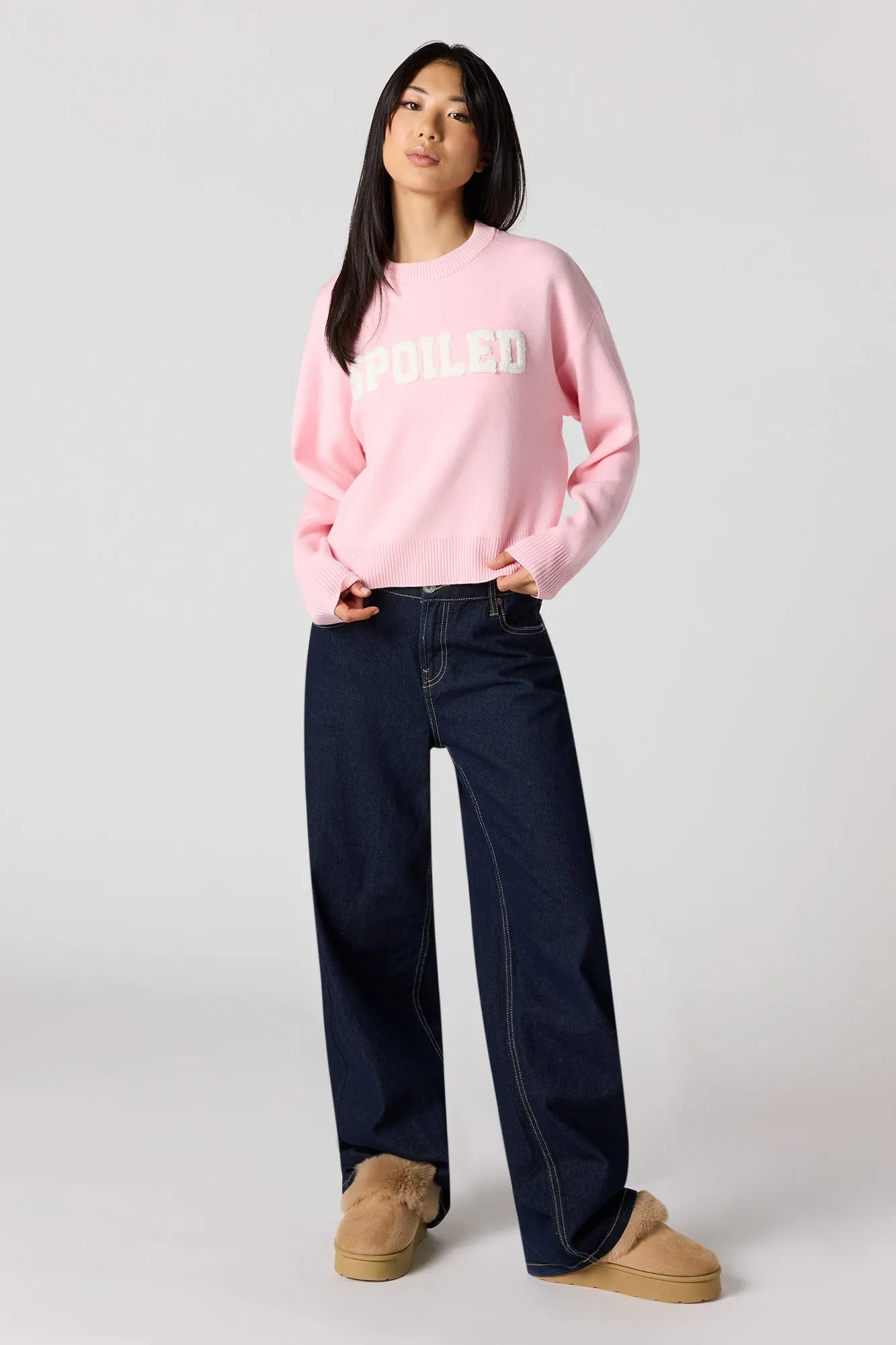 Chenille Embroidered Oversized Sweater sold by Urban Planet product image thumbnail 3