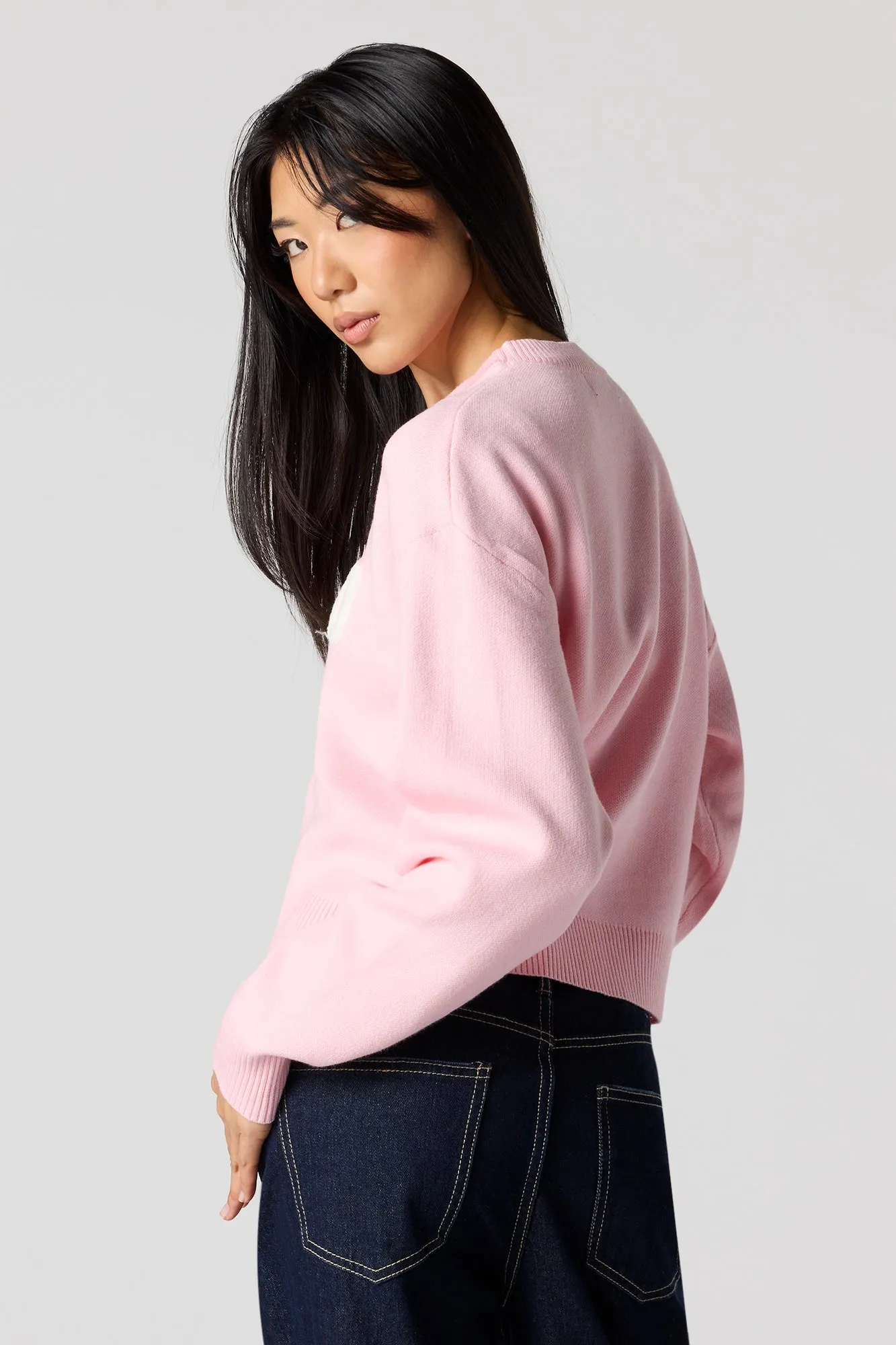 Chenille Embroidered Oversized Sweater sold by Urban Planet product image thumbnail 2