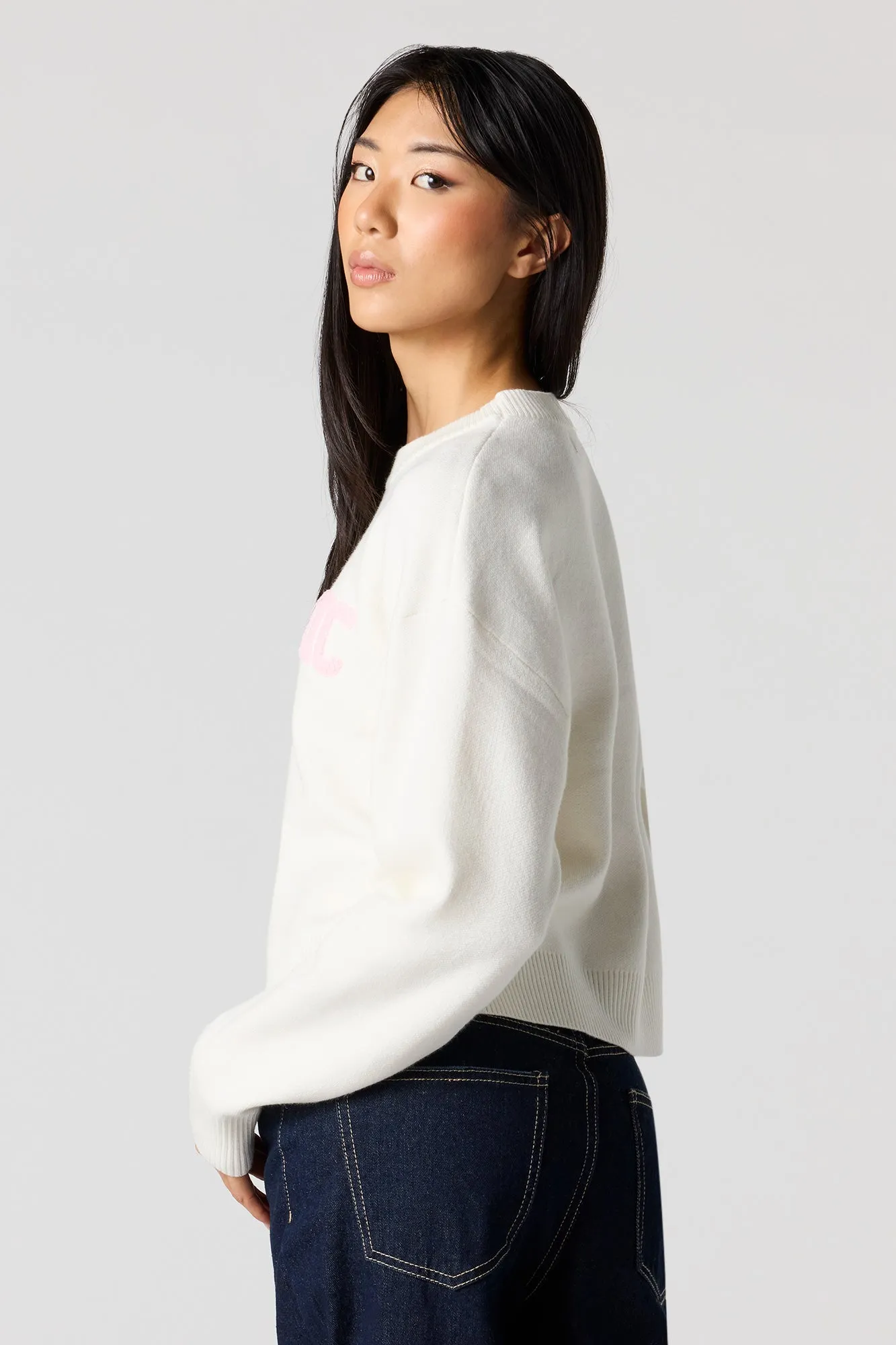 Chenille Embroidered Oversized Sweater sold by Urban Planet product image thumbnail 5