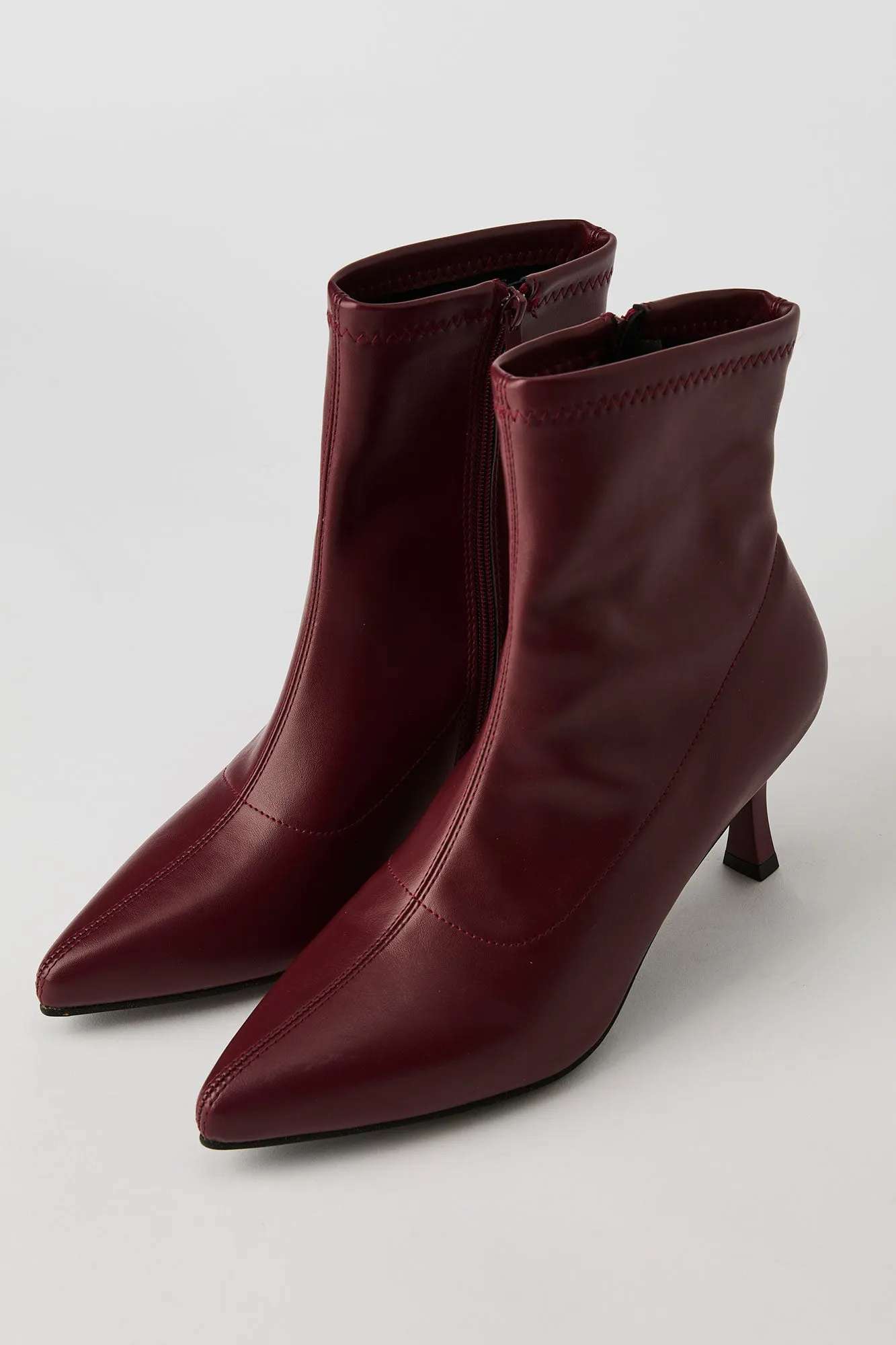 Faux Leather Kitten Heel Booties sold by Urban Planet