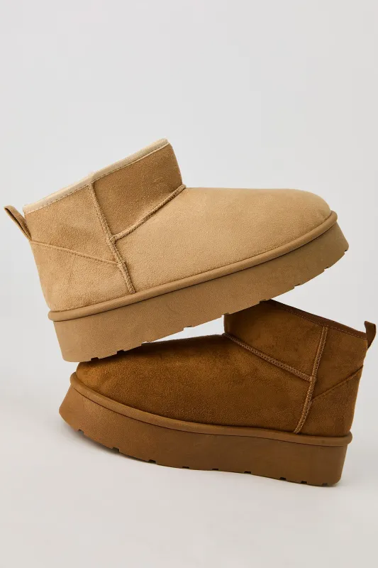 Faux Suede Platform Ankle Booties sold by Urban Planet