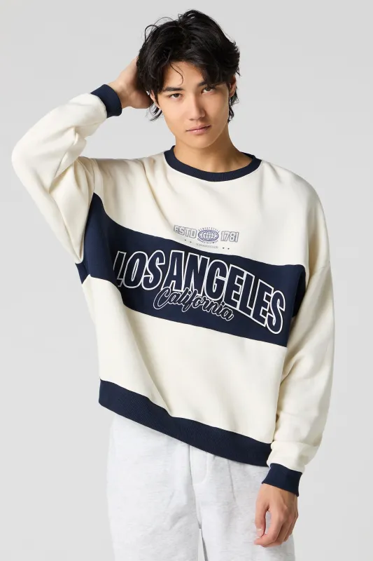 City Graphic Colourblock Fleece Sweatshirt sold by Urban Planet