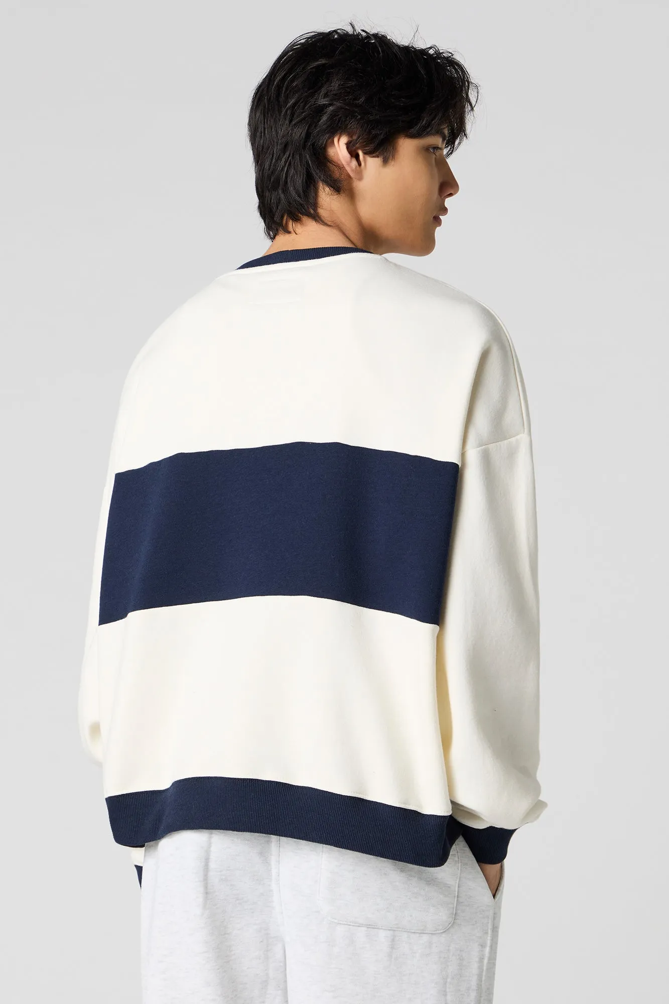 City Graphic Colourblock Fleece Sweatshirt sold by Urban Planet product image thumbnail 2