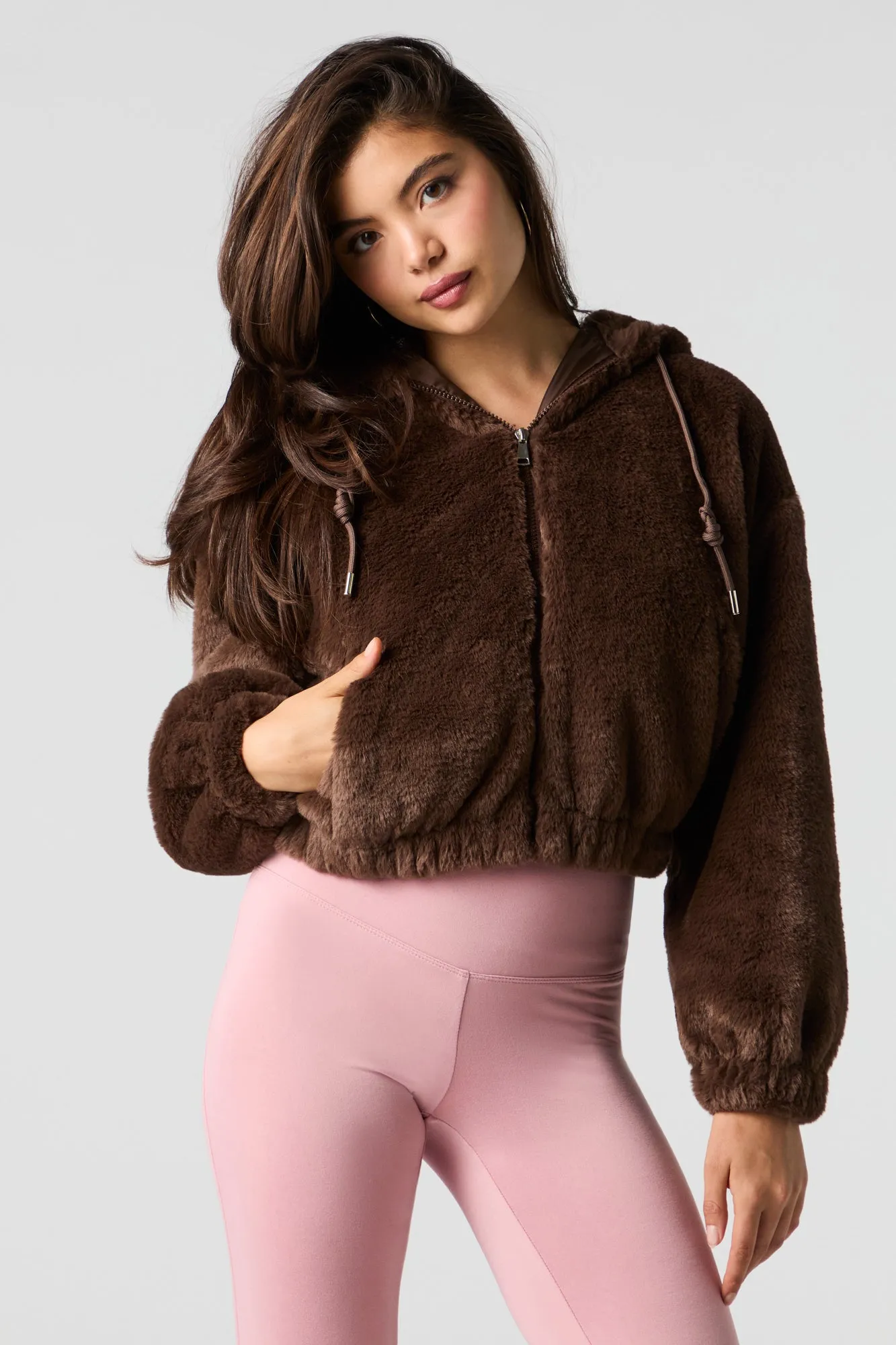 Faux Fur Bomber Jacket sold by Urban Planet