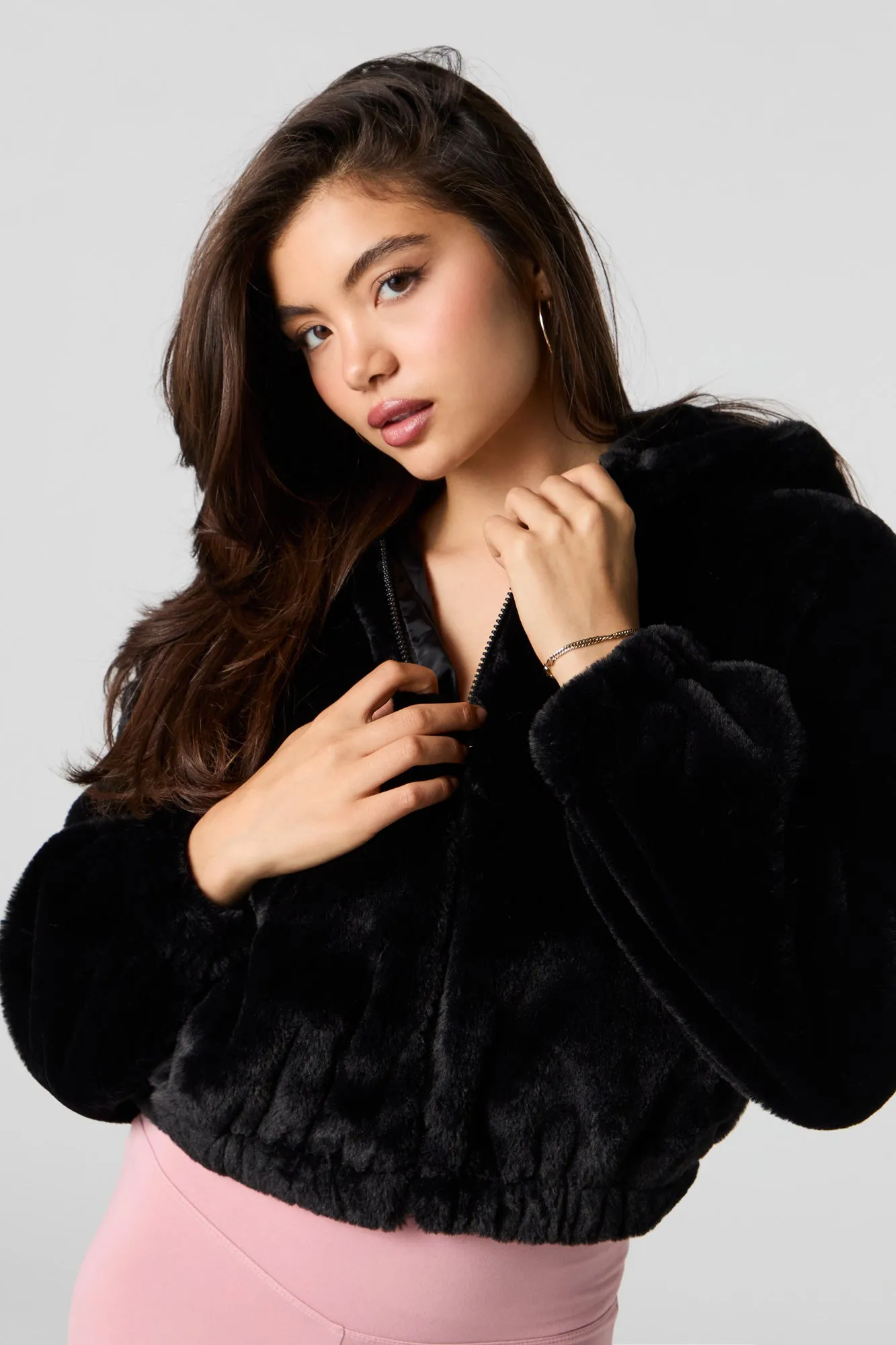 Faux Fur Bomber Jacket sold by Urban Planet product image thumbnail 4
