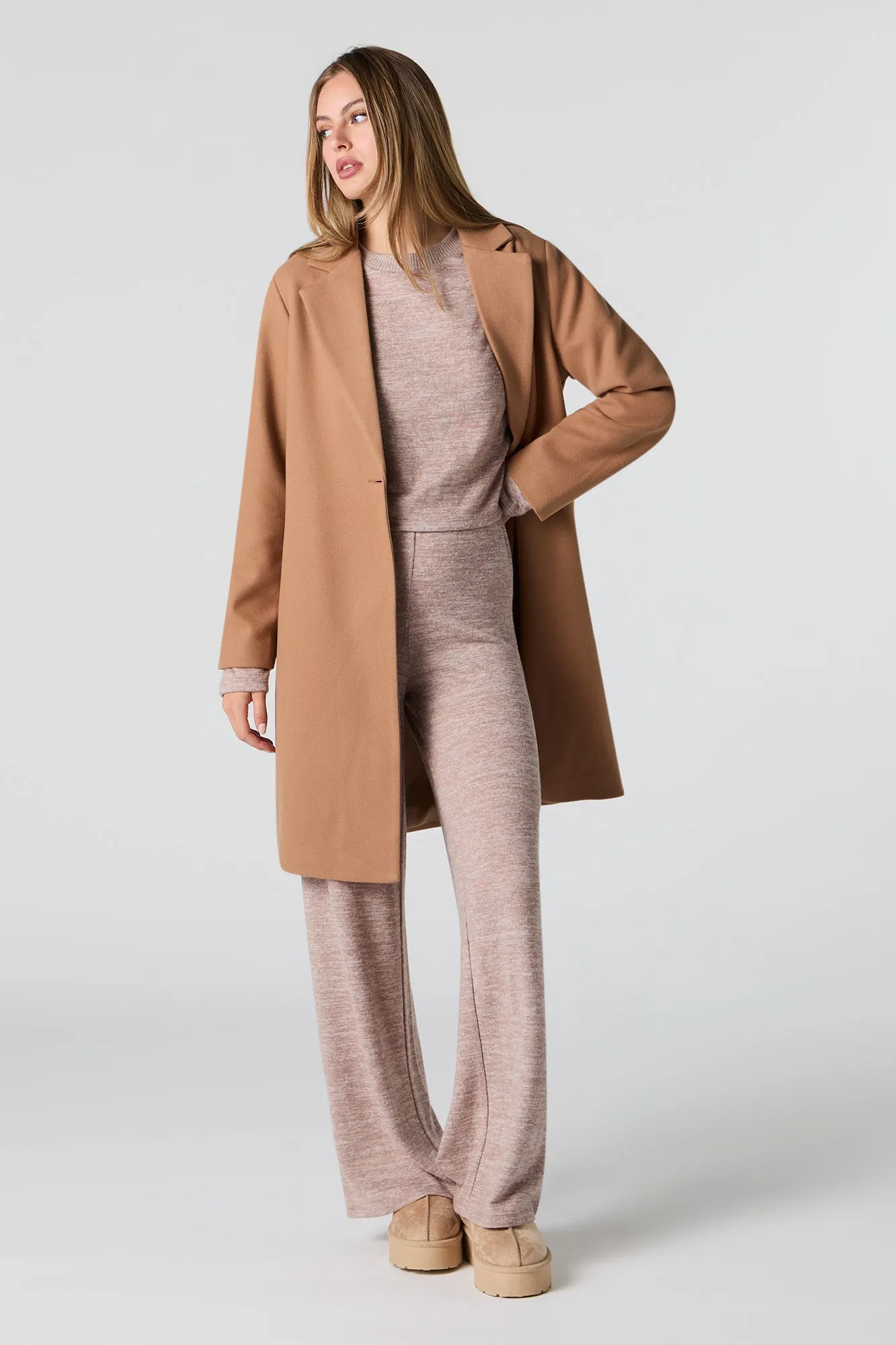 One Button Long Line Coat sold by Urban Planet