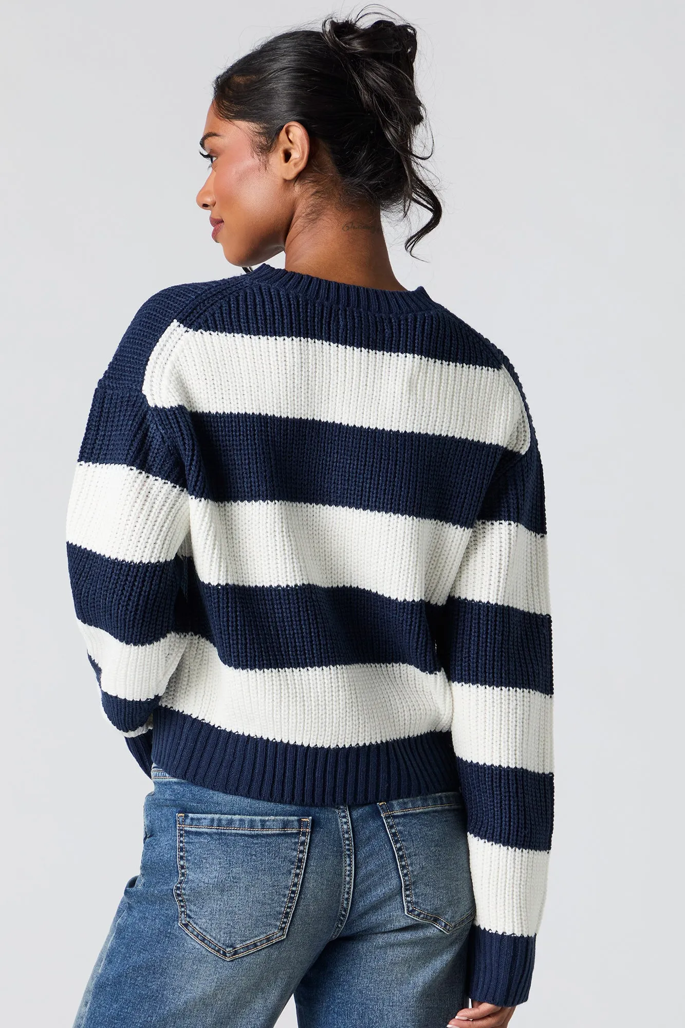 Striped Knit High Neck Sweater sold by Urban Planet product image thumbnail 2