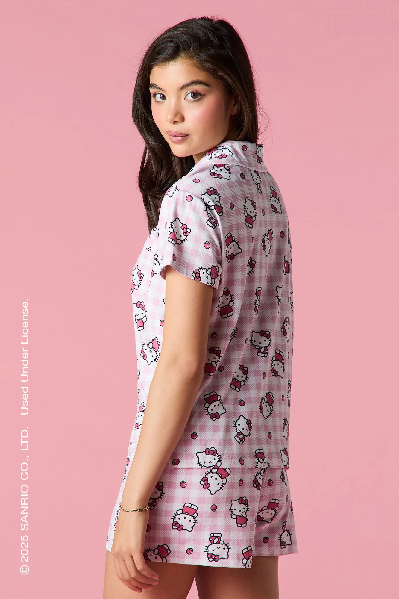 Hello Kitty® Button-Up Top & Short Pajama Set sold by Urban Planet product image thumbnail 5