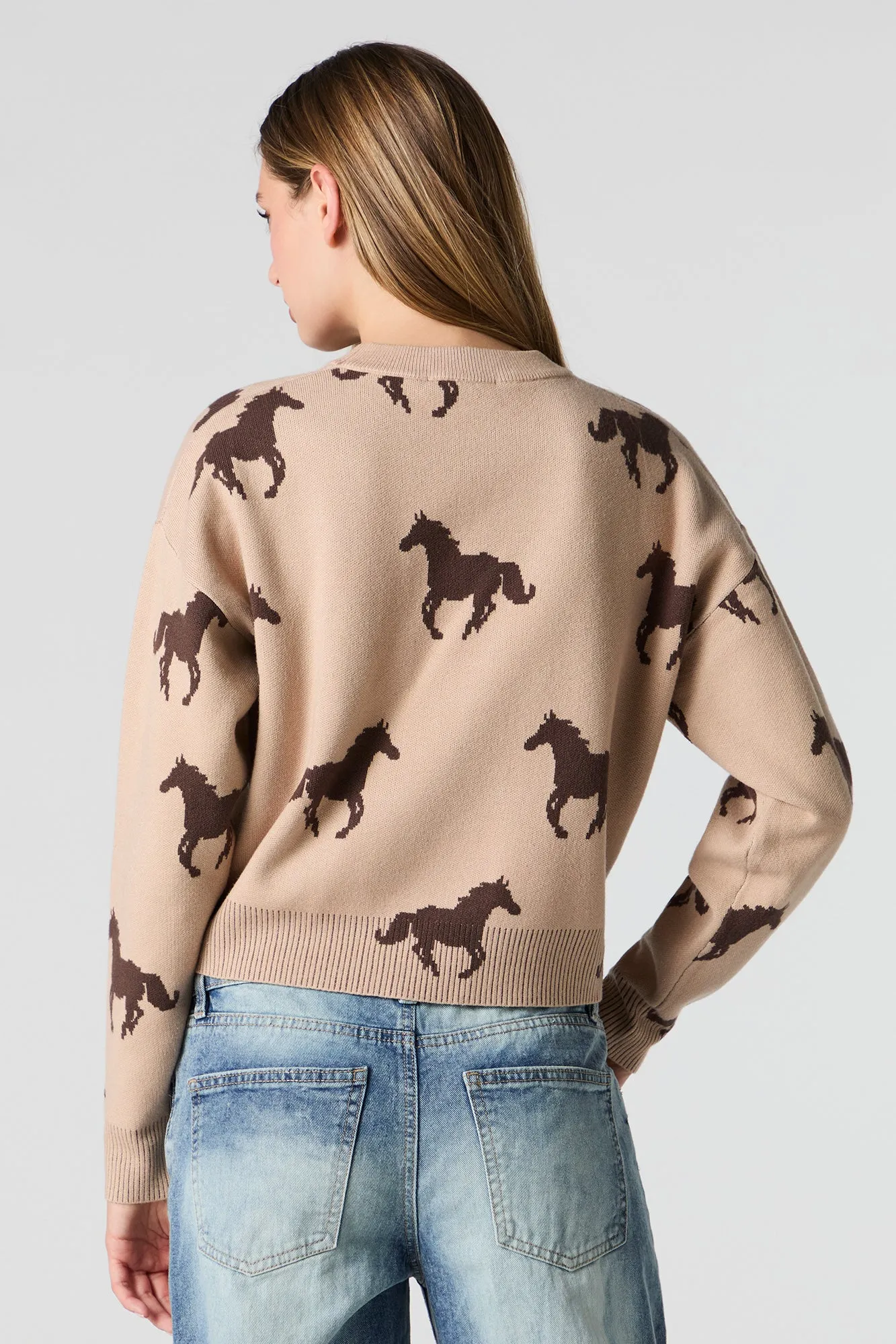 Jacquard Knit Crop Sweater sold by Urban Planet product image thumbnail 2