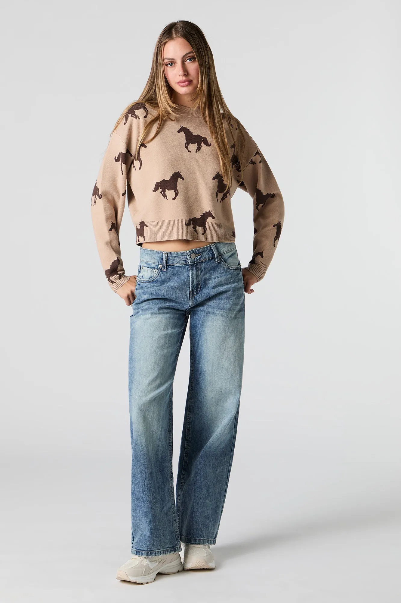 Jacquard Knit Crop Sweater sold by Urban Planet product image thumbnail 3