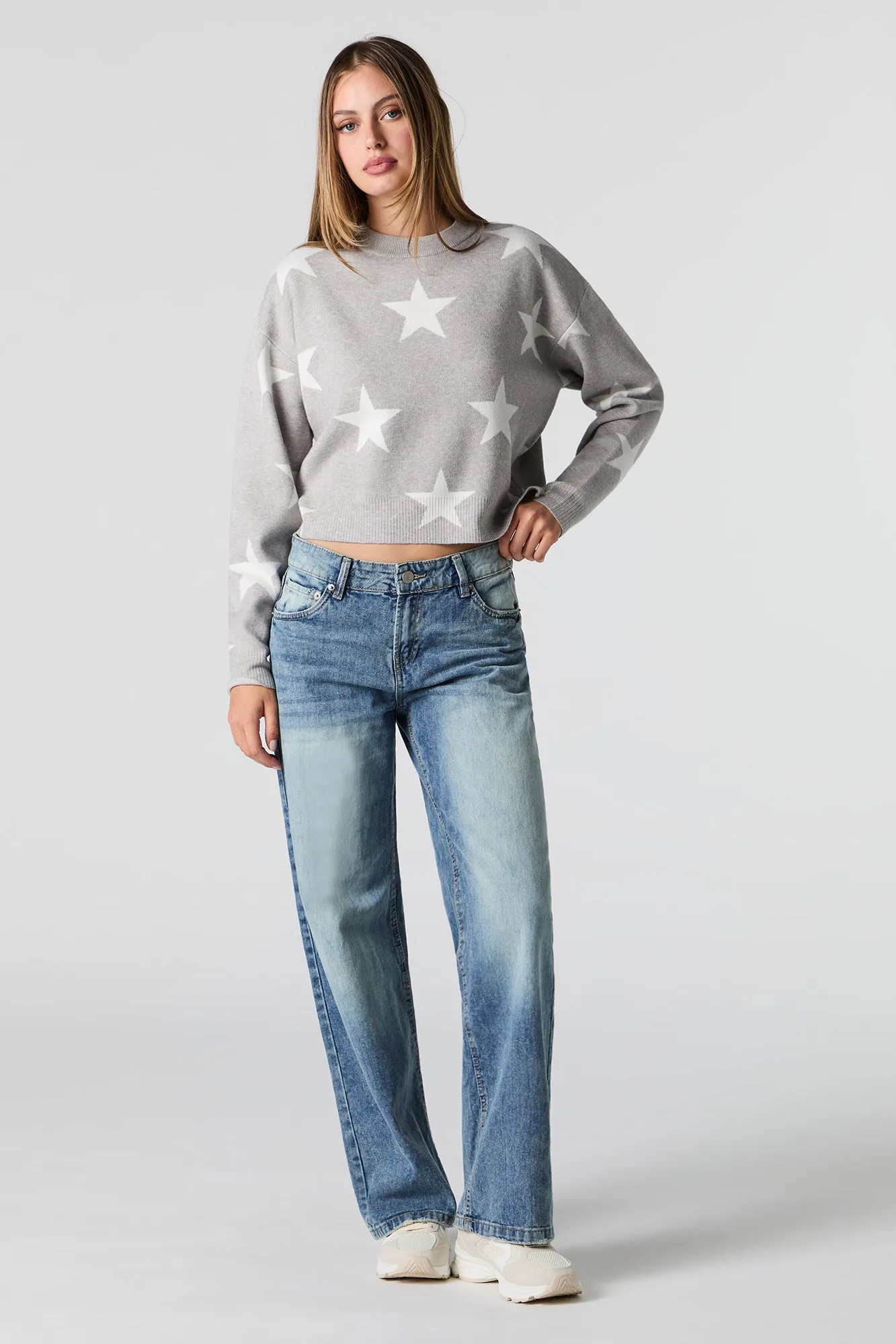 Chandail court en tricot de jacquard sold by Urban Planet product image thumbnail 4