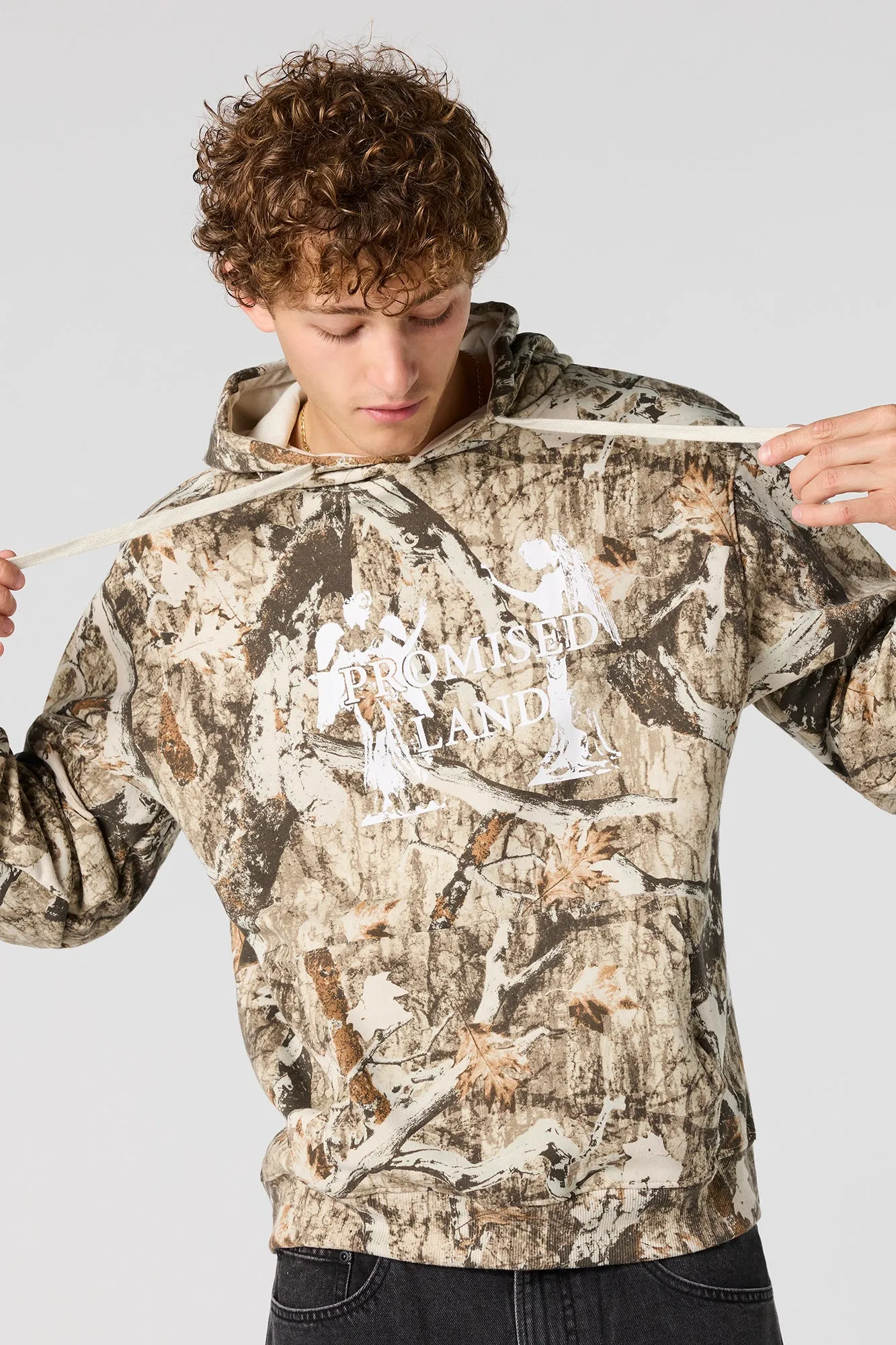 Promised Land Graphic Camo Hoodie sold by Urban Planet