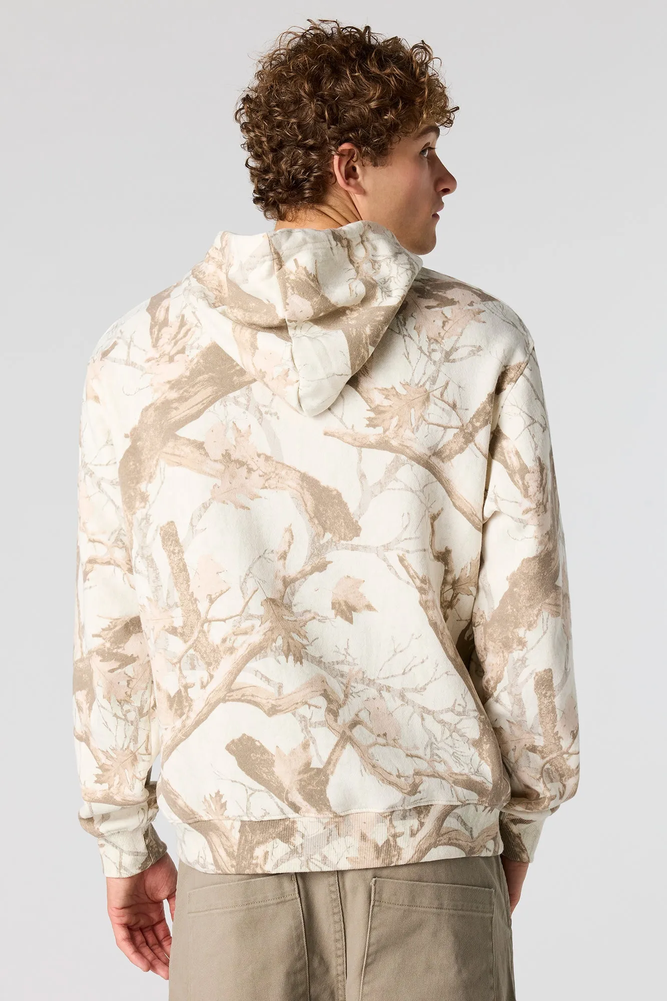 Camo Print Fleece Hoodie sold by Urban Planet product image thumbnail 2