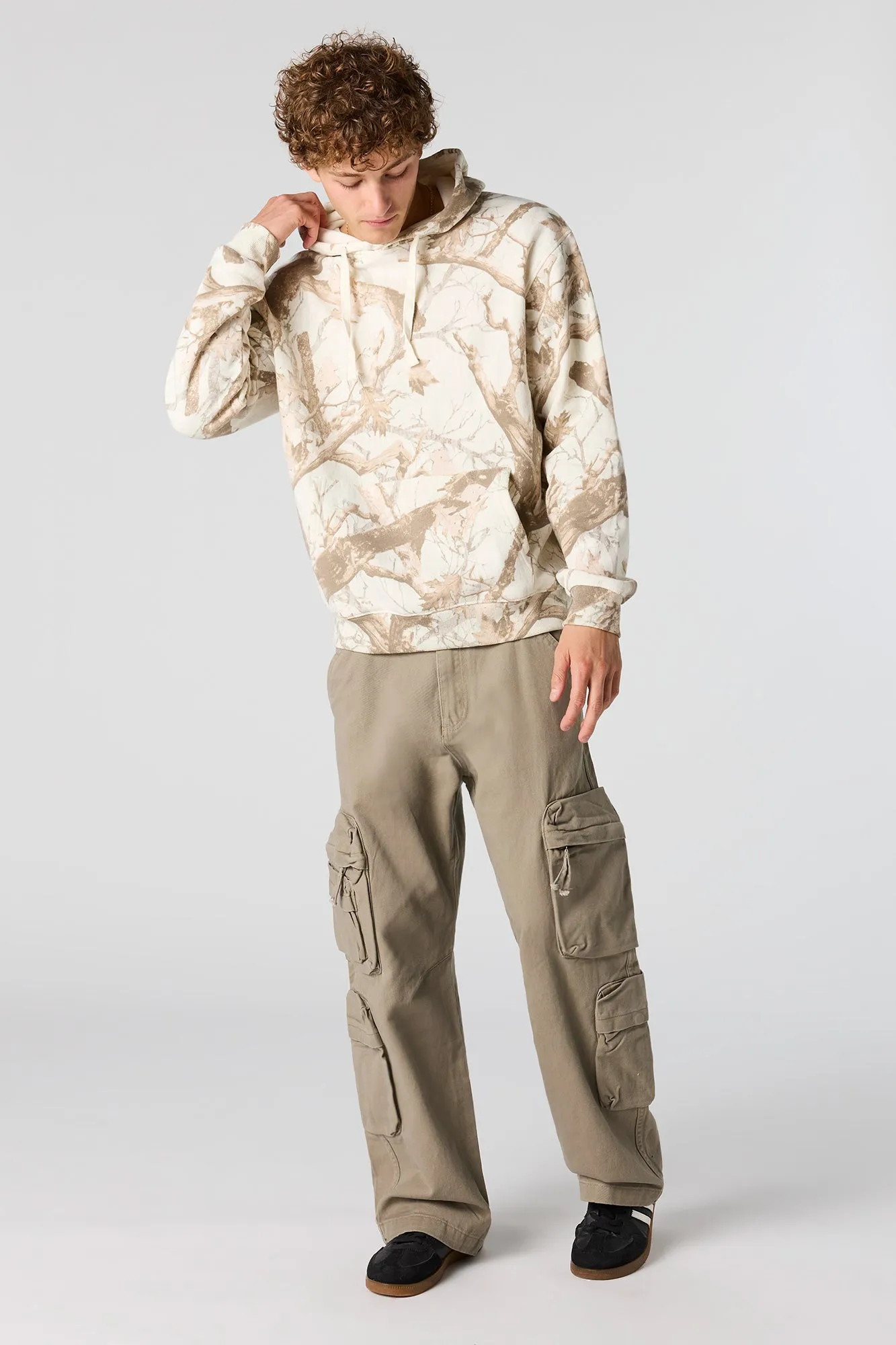 Camo Print Fleece Hoodie sold by Urban Planet product image thumbnail 3