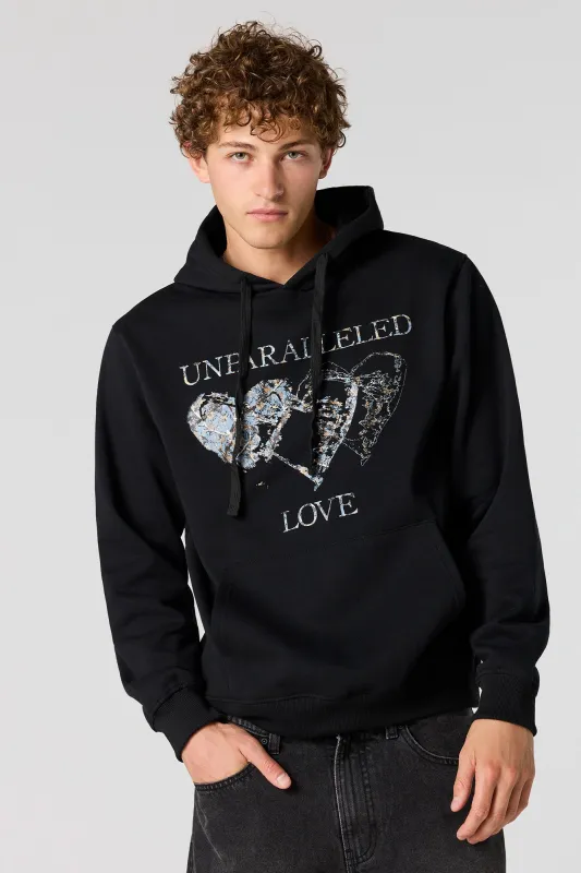 Haut à capuchon en molleton à imprimé Love sold by Urban Planet