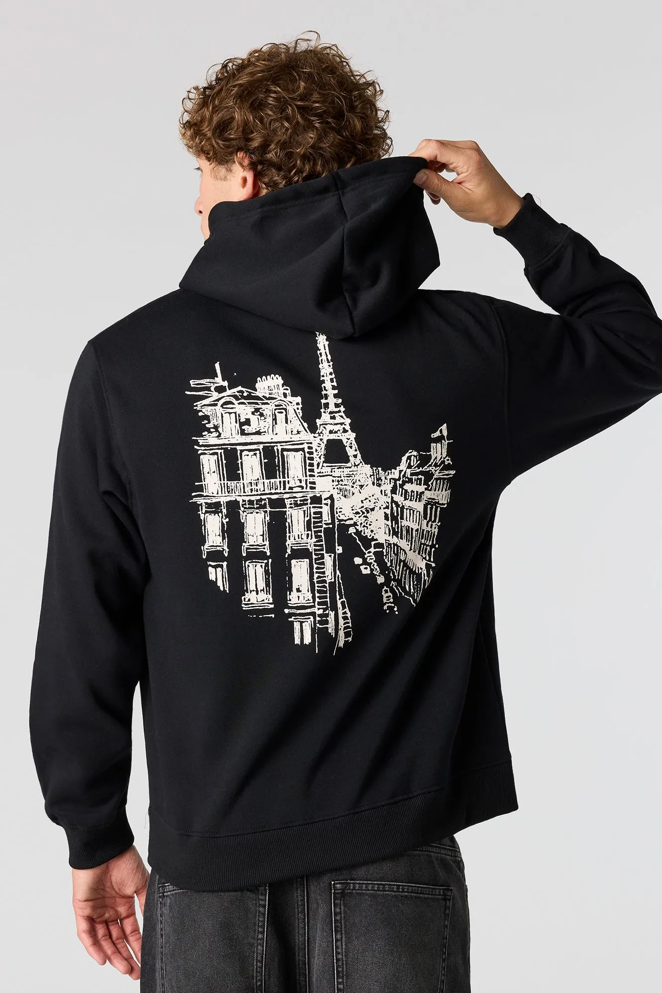 Haut à capuchon en molleton à imprimé Paris sold by Urban Planet product image thumbnail 2