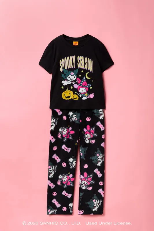 Ensemble pyjama à imprimé Kuromi & My Melody Halloween sold by Urban Planet