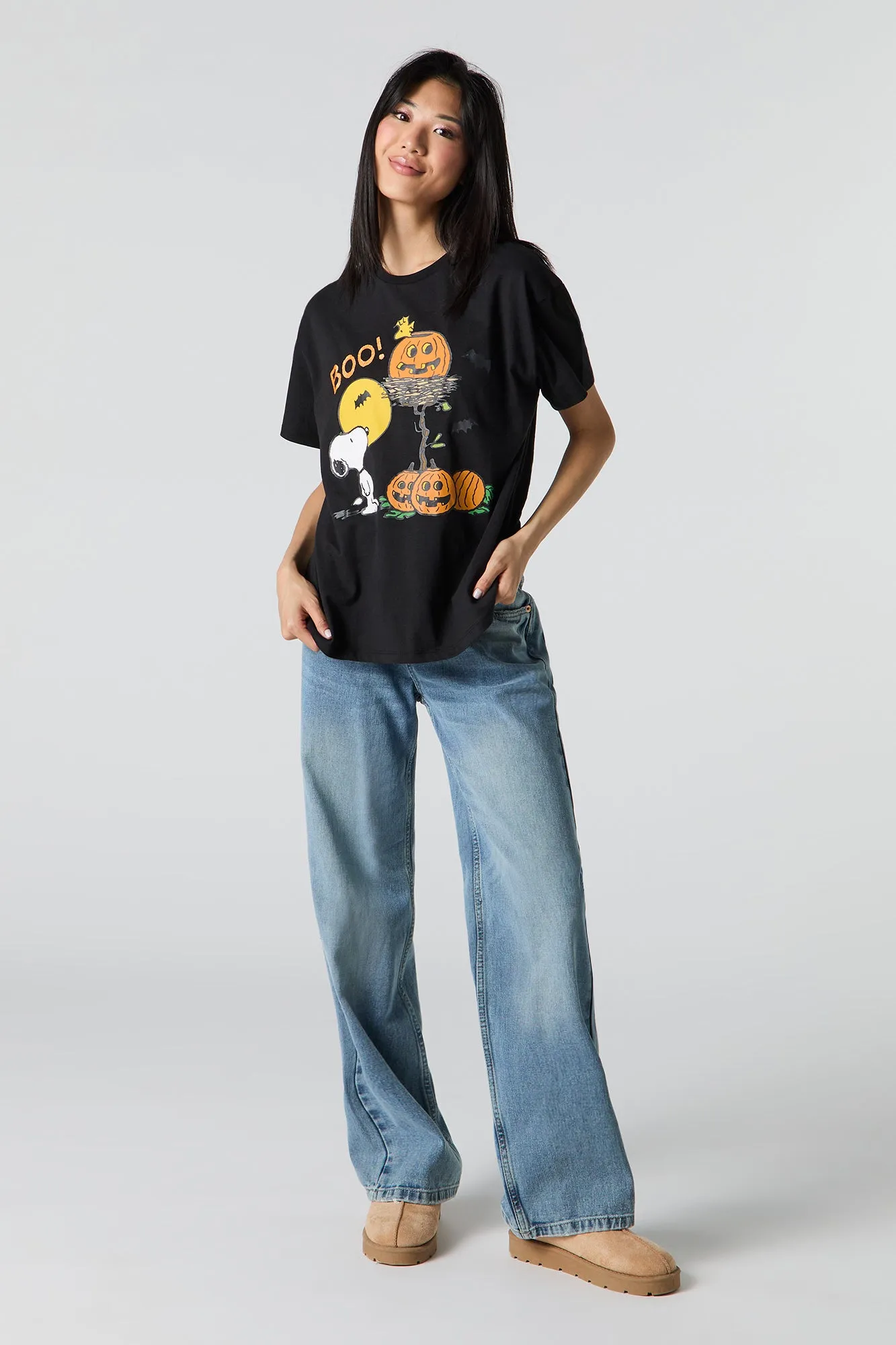 Snoopy Halloween Graphic Boyfriend T-Shirt sold by Urban Planet product image thumbnail 3