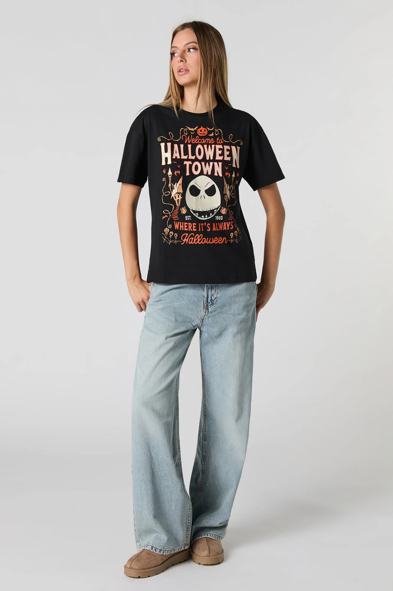 Halloween Town Graphic Boyfriend T-Shirt sold by Urban Planet product image thumbnail 3