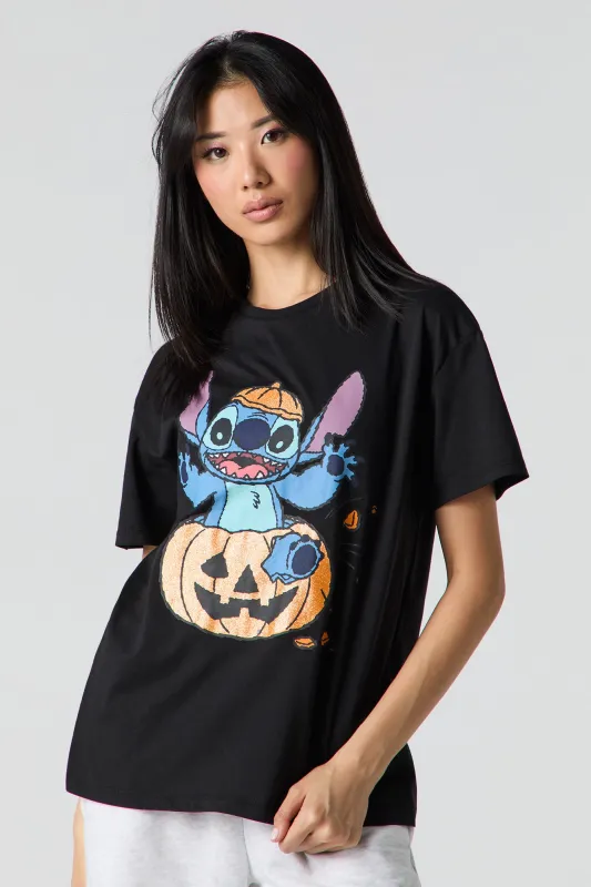 T-shirt coupe garçonne à imprimé Stitch Halloween sold by Urban Planet