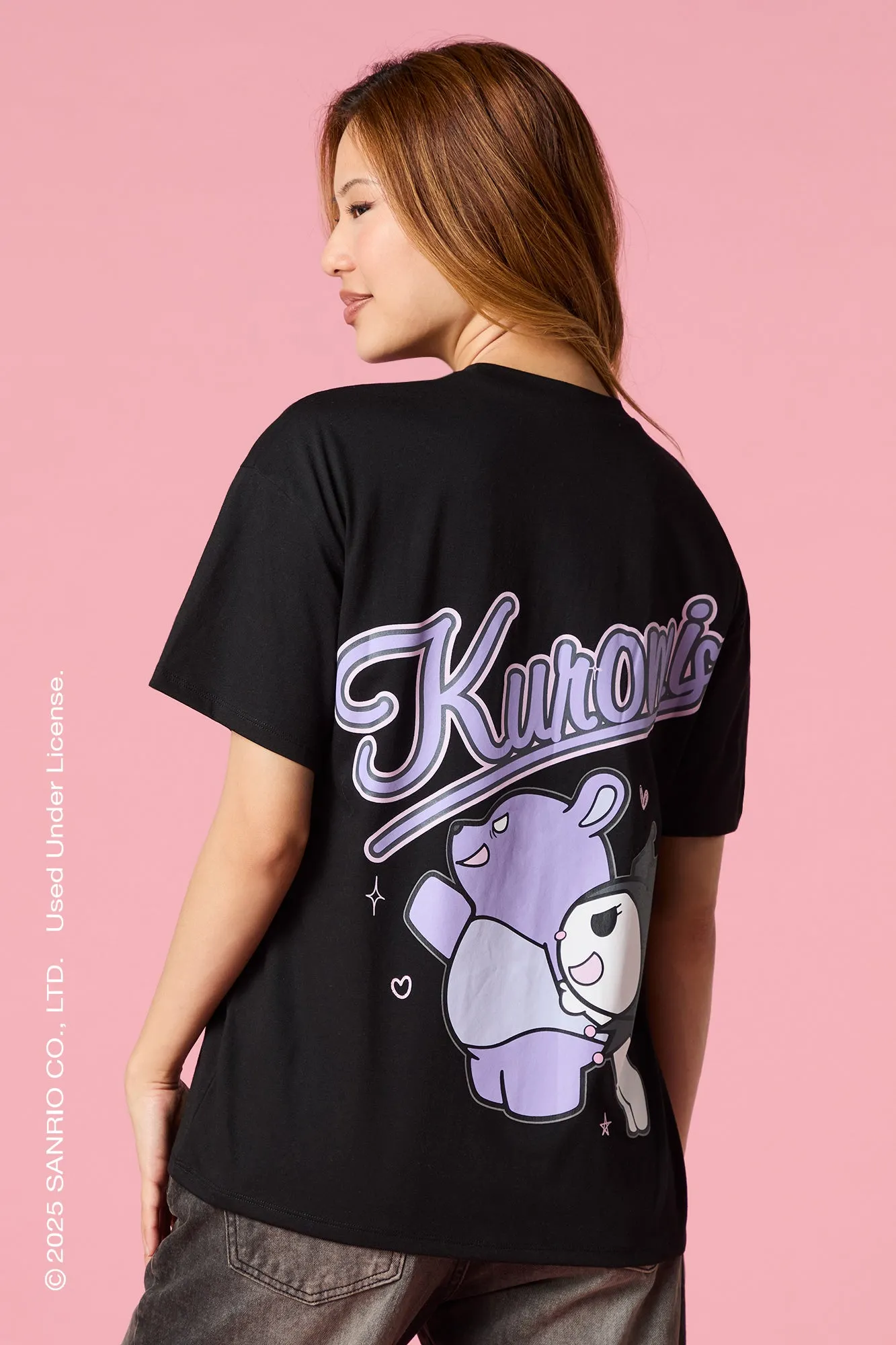 T-shirt de coupe garçonne à imprimé Kuromi sold by Urban Planet product image thumbnail 2