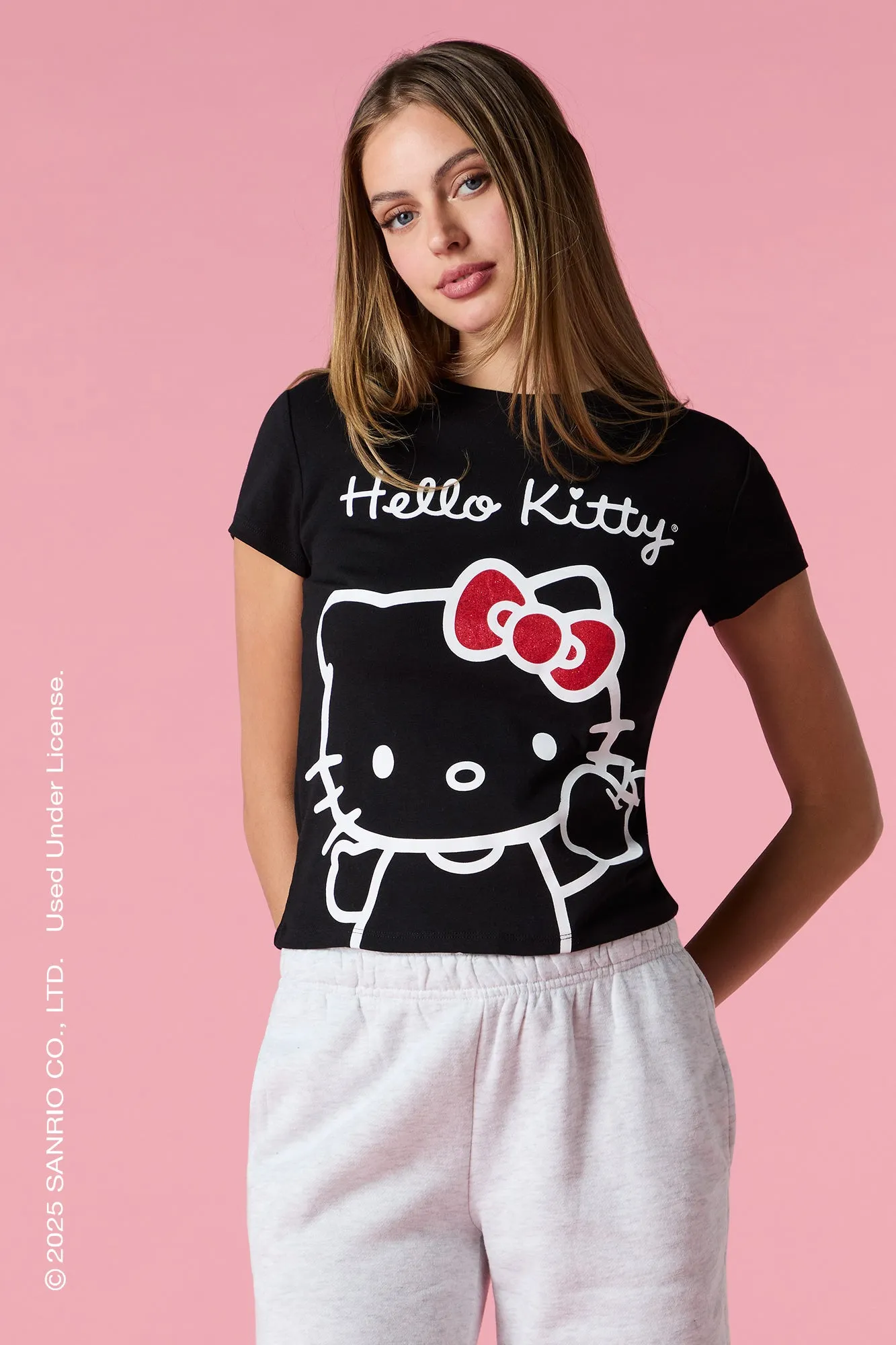 Hello Kitty® Glitter Graphic T-Shirt sold by Urban Planet