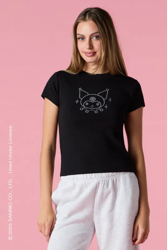 T-shirt à imprimé Kuromi avec pierres du Rhin sold by Urban Planet