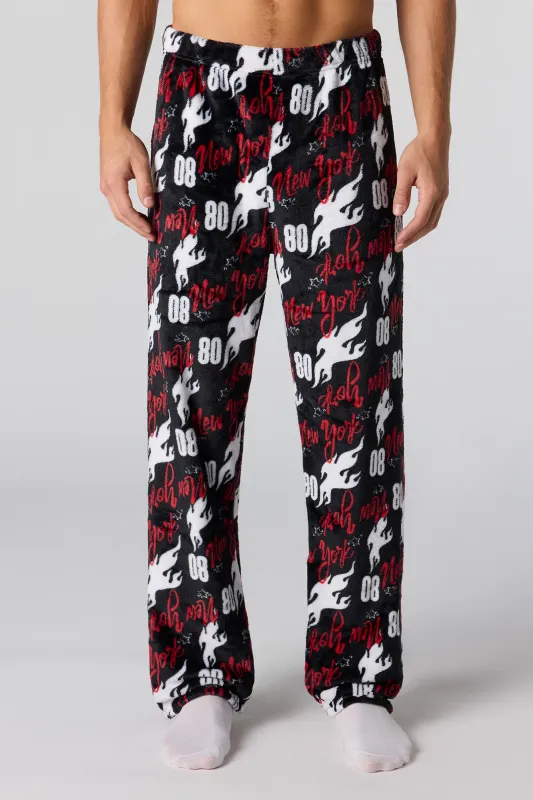 Printed Plush Pajama Pant sold by Urban Planet