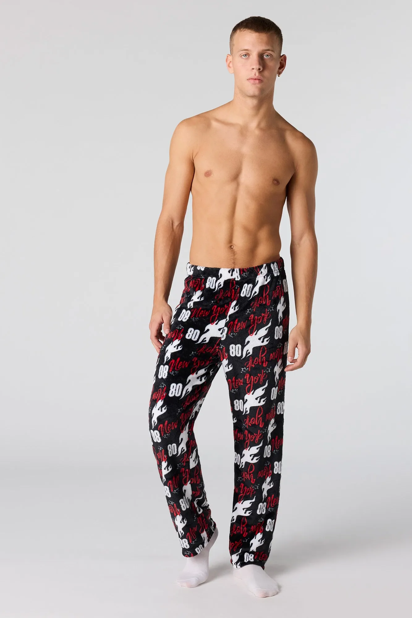 Printed Plush Pajama Pant sold by Urban Planet product image thumbnail 2