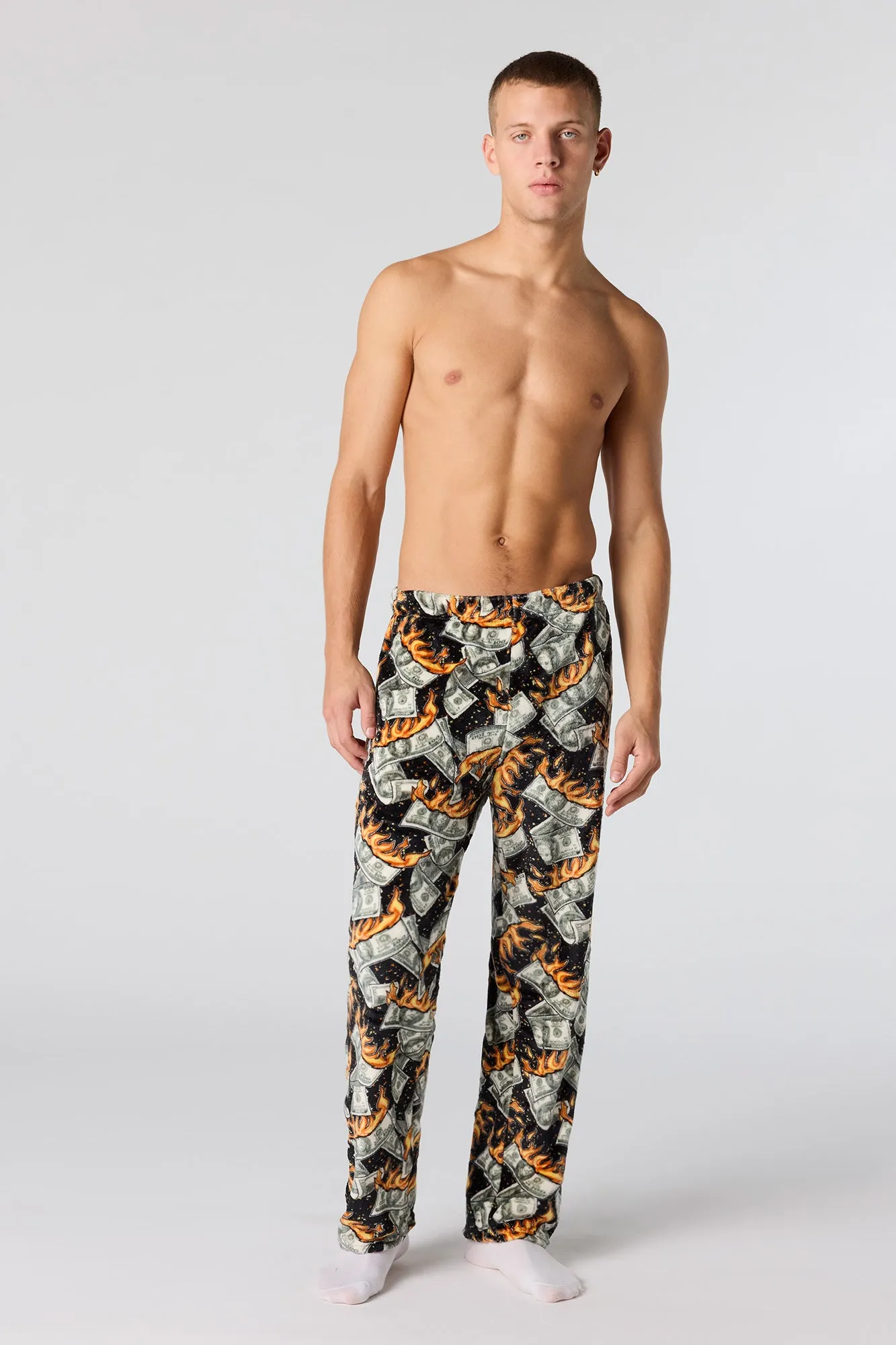 Printed Plush Pajama Pant sold by Urban Planet product image thumbnail 5