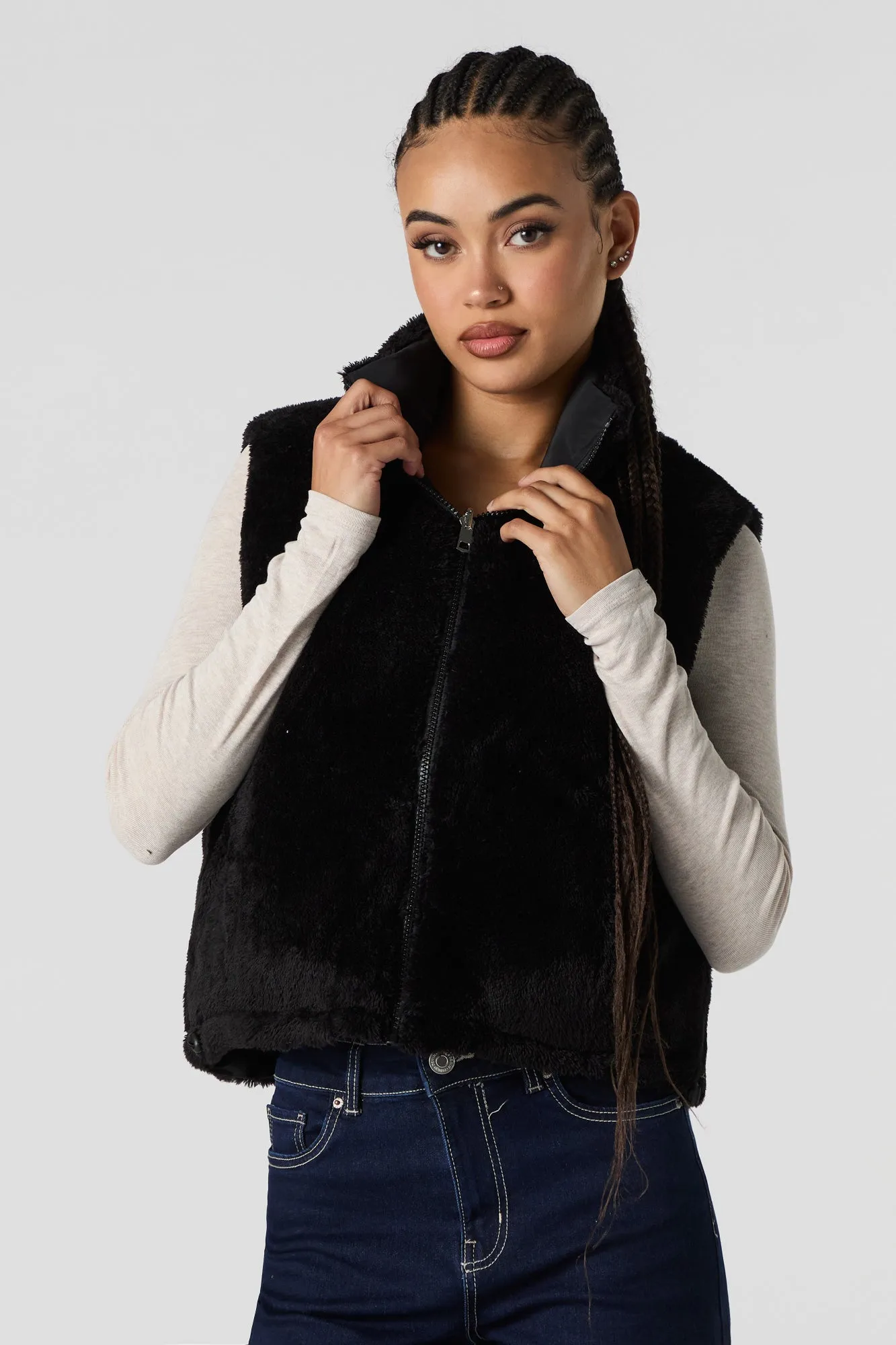 Veste bouffante réversible doublée de Sherpa sold by Urban Planet product image thumbnail 4