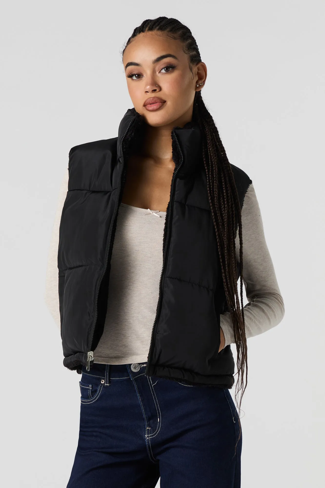 Veste bouffante réversible doublée de Sherpa sold by Urban Planet product image thumbnail 2