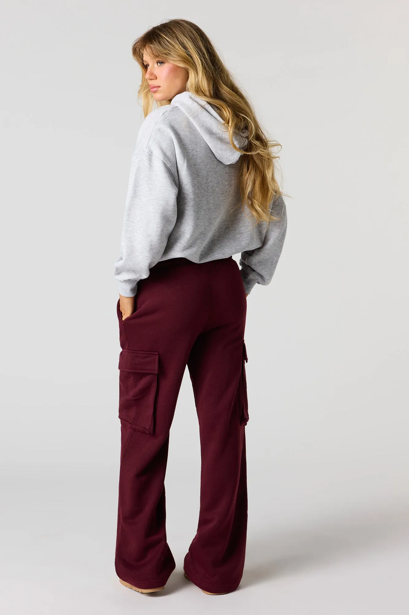 Fleece Wide Leg Cargo Sweatpant sold by Urban Planet product image thumbnail 3