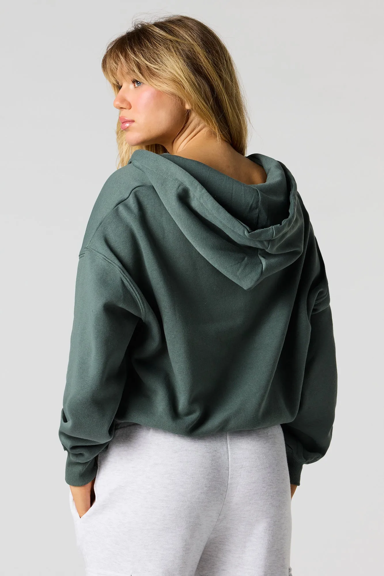 Boxy Fleece Zip-Up Hoodie sold by Urban Planet product image thumbnail 2