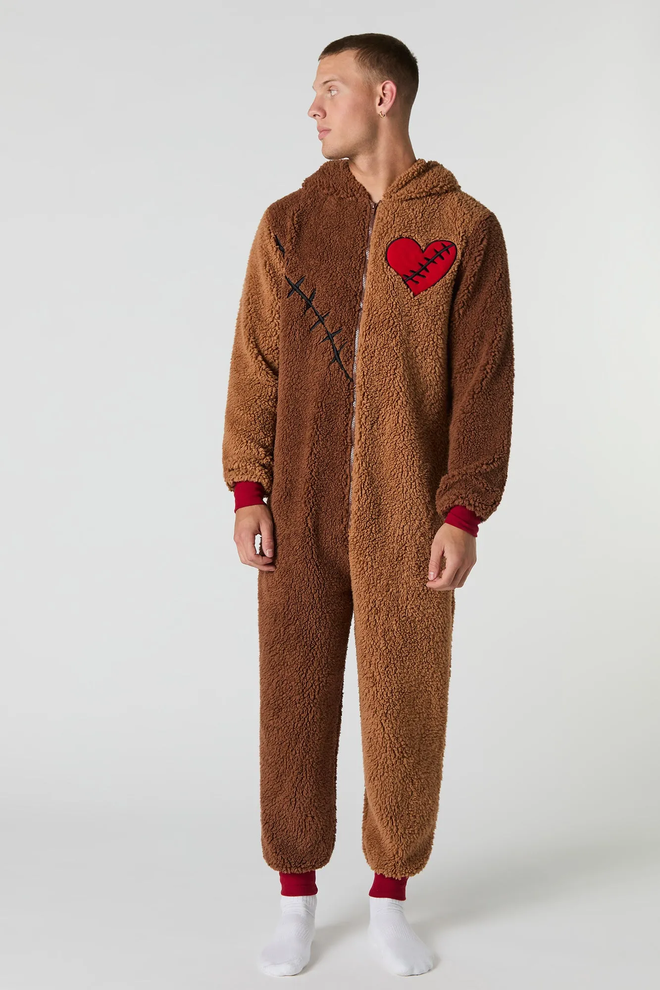 3D Heartbreak Bear Sherpa Onesie sold by Urban Planet product image thumbnail 3