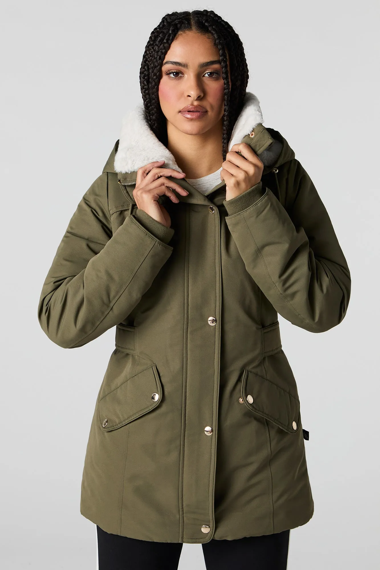 Faux Fur Lined Hooded Parka sold by Urban Planet