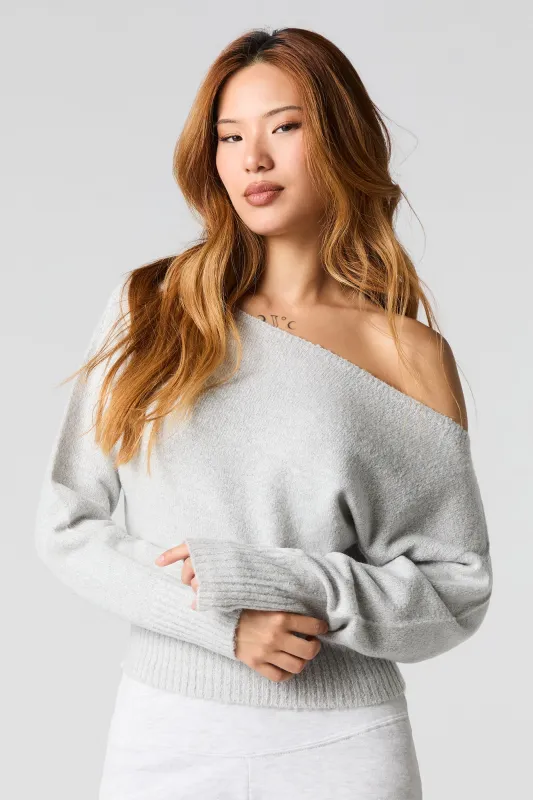 Mossy Knit Off Shoulder Sweater sold by Urban Planet